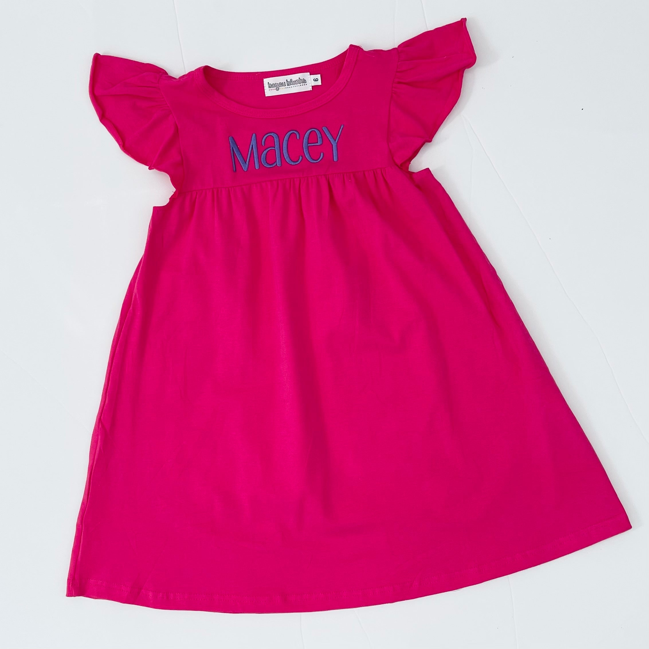 Flutter Sleeve Dress—hot Pink