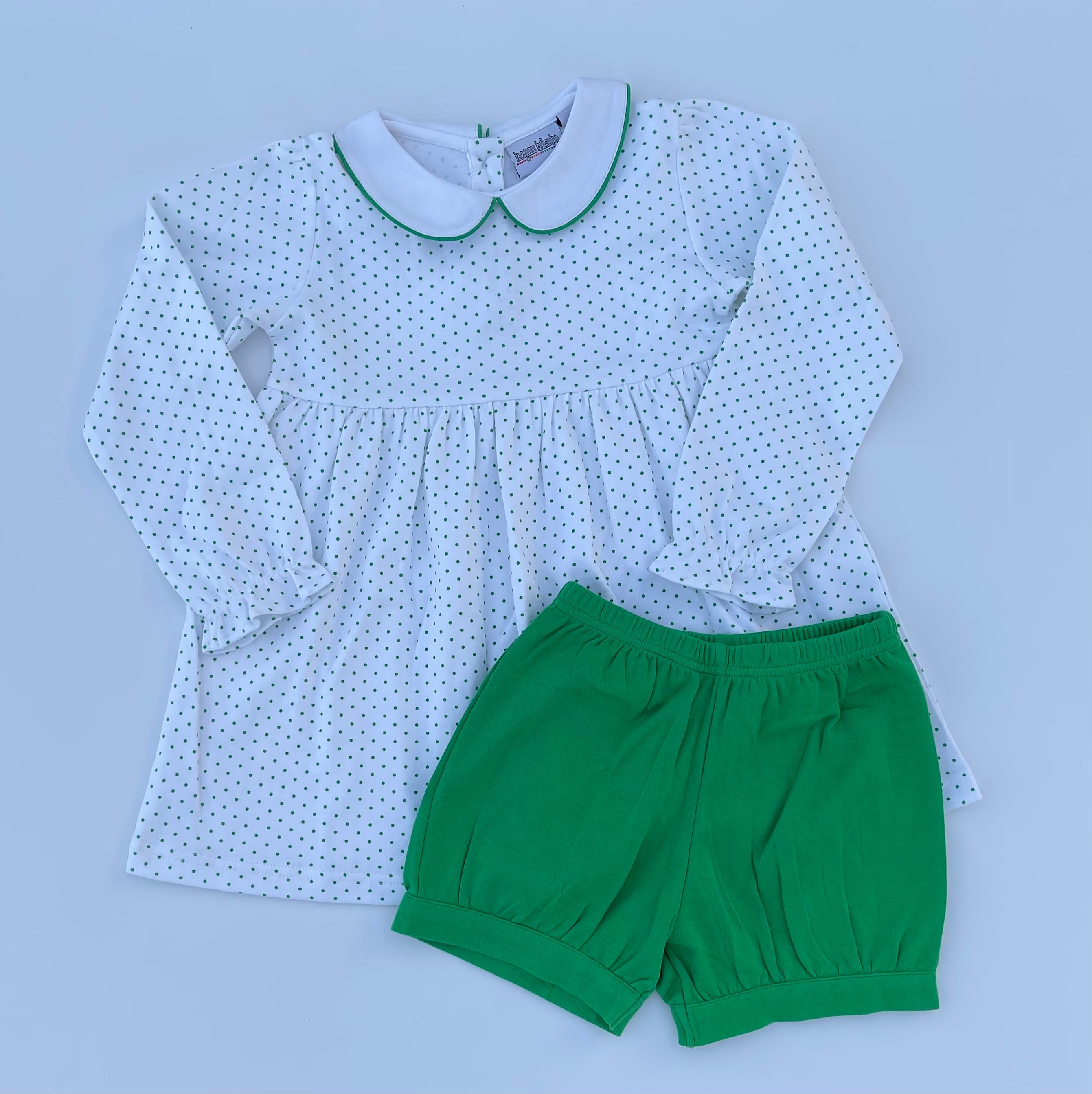 Peter Pan Knit Float Top With Banded Shorts - Green