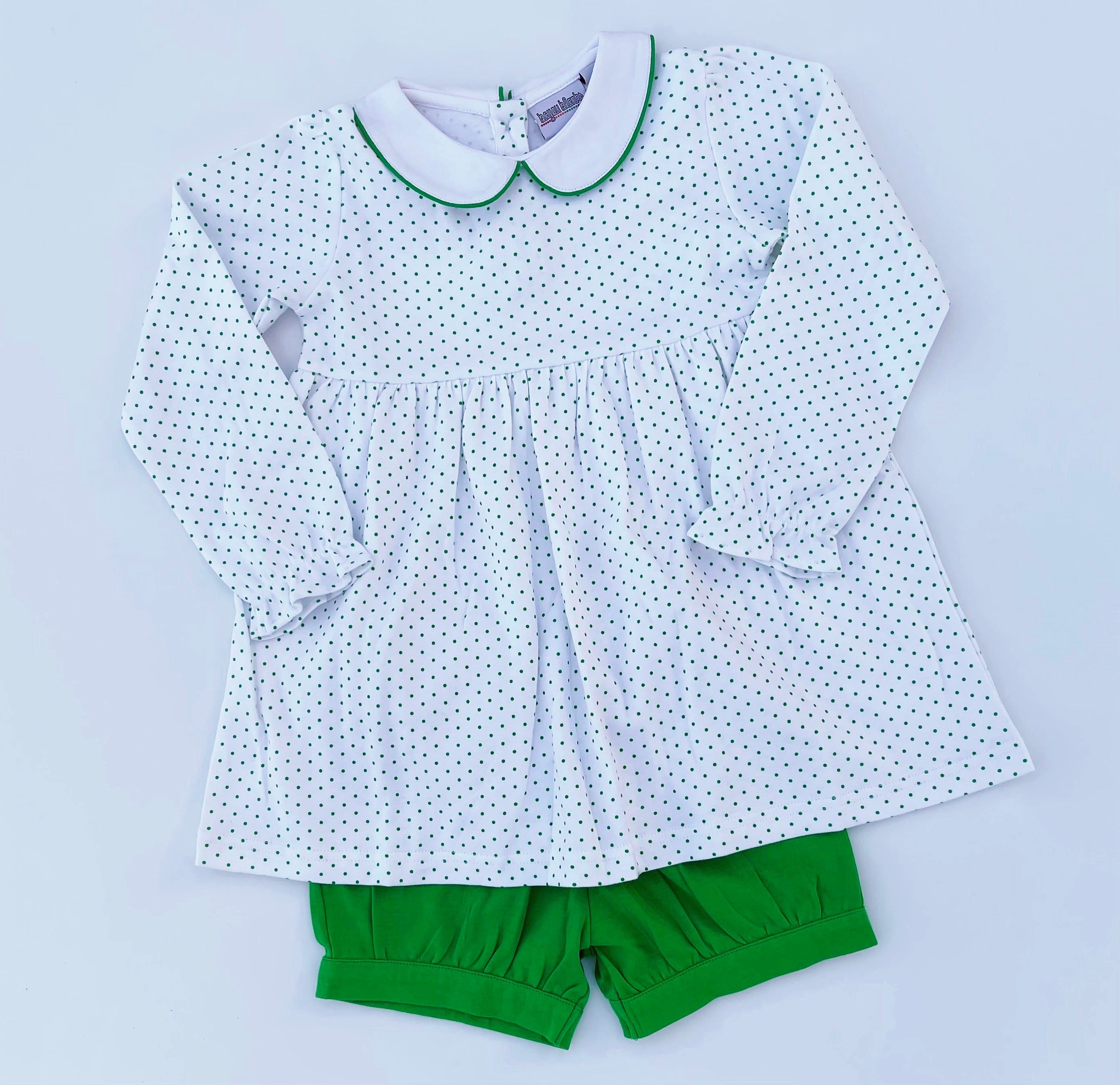 Peter Pan Knit Float Top With Banded Shorts - Green