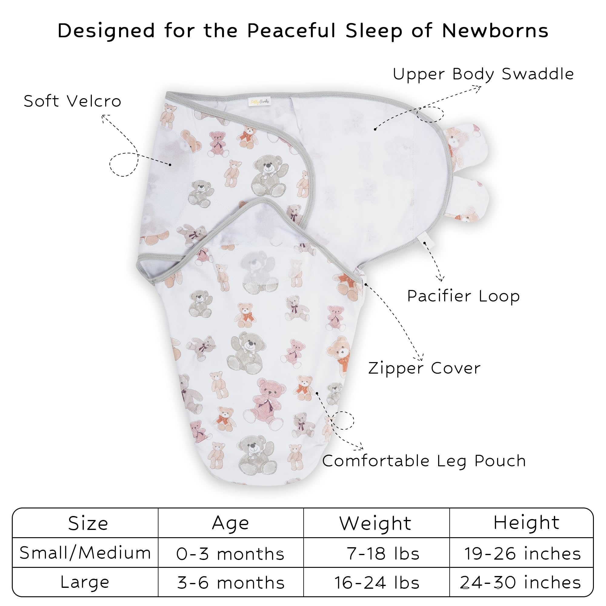 Bear Hugs Swaddle Sack