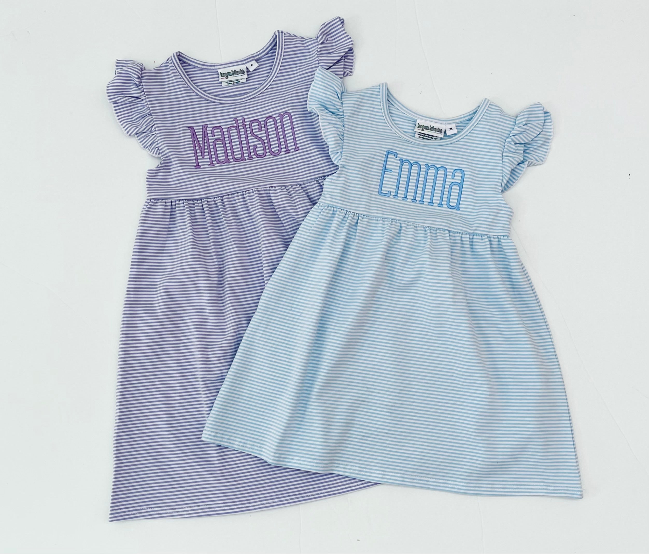 Knit Stripe Flutter Sleeve Dress
