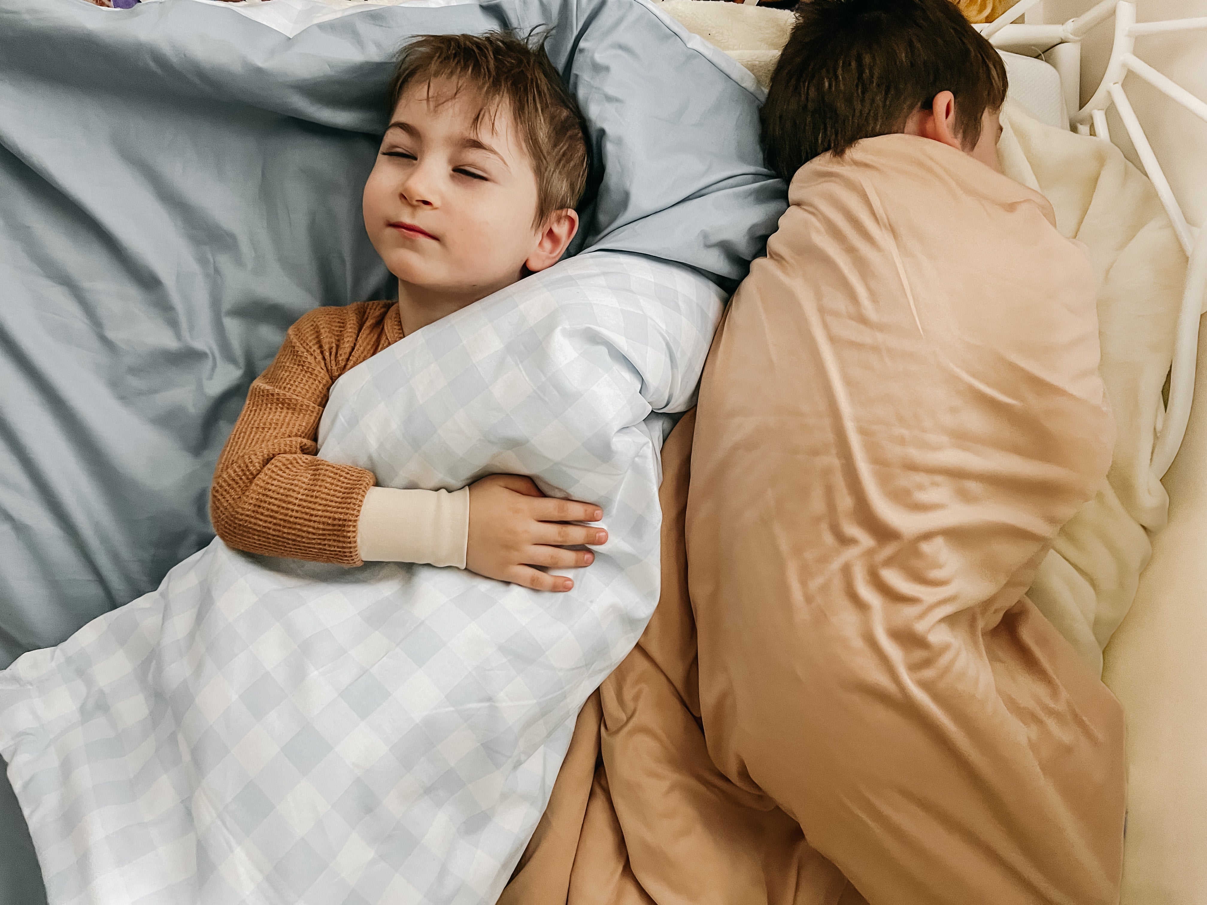 Marine Gingham Quilted Blanket