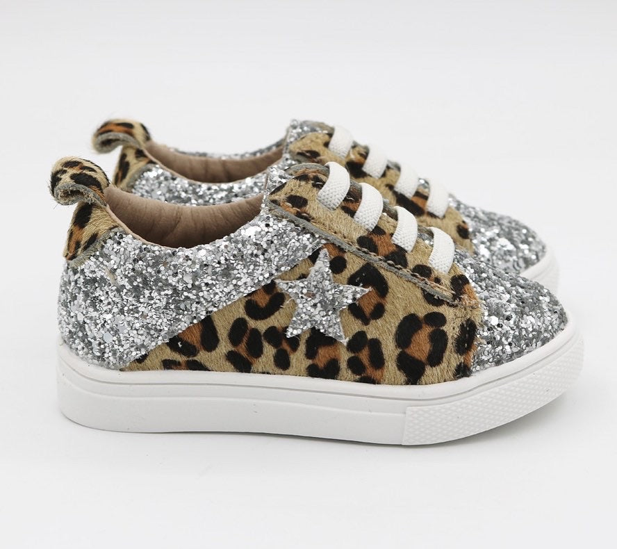 Mommy Low Top Sneakers - Hair Leopard / Glitter Star