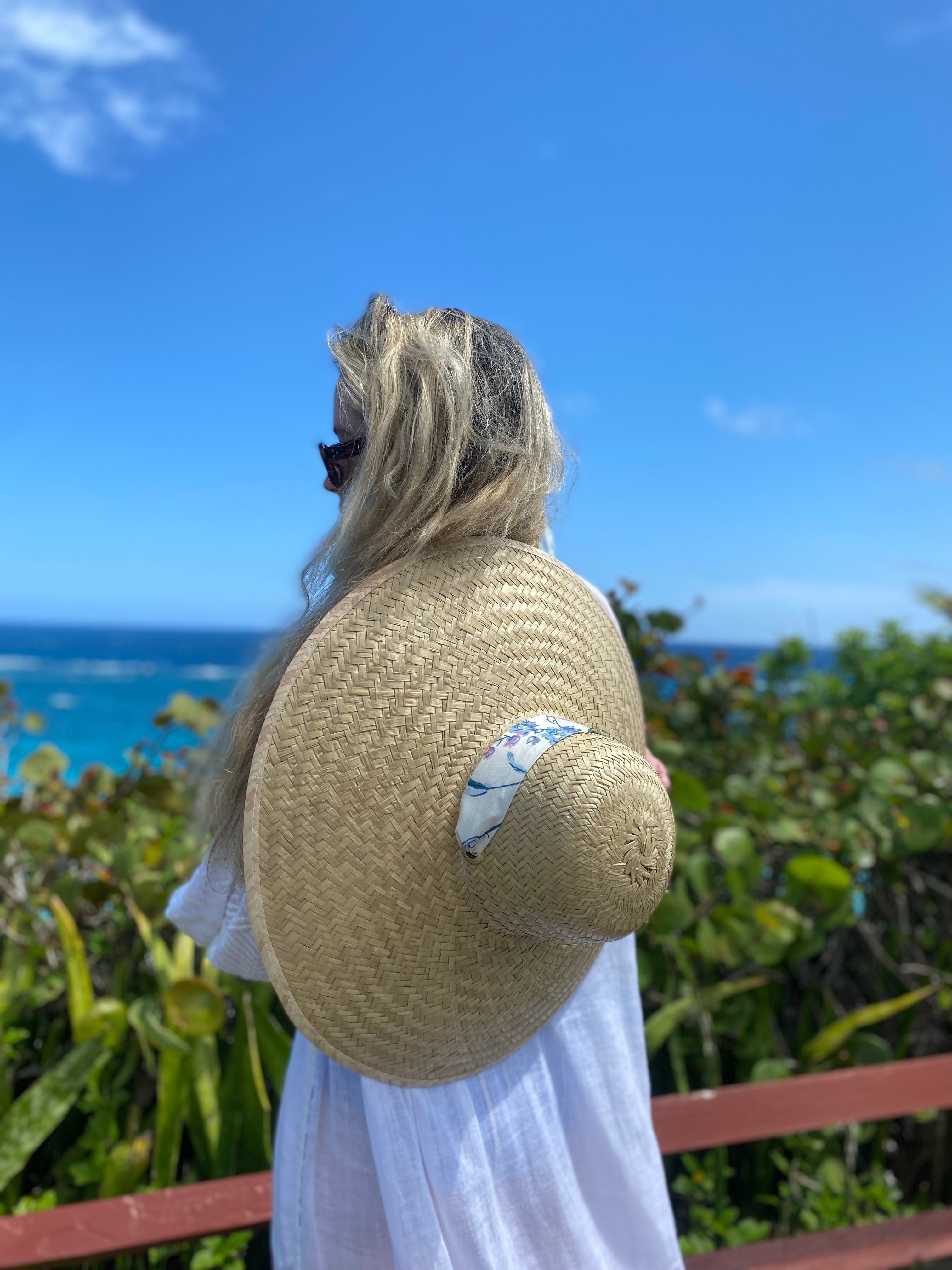 Geranium Sun Hat - Pastel Floral Hat Scarf