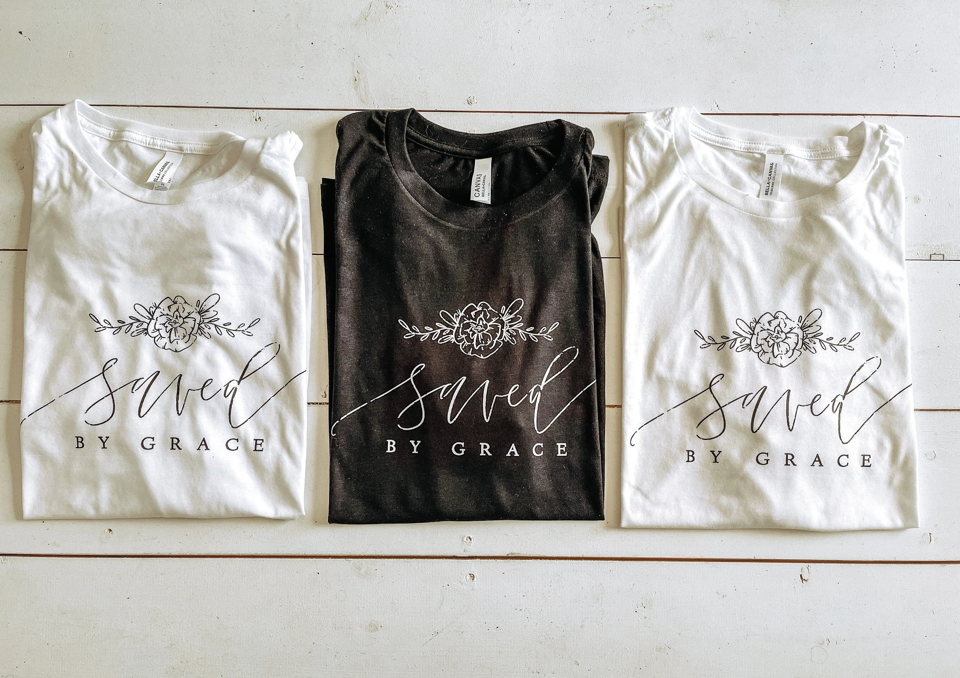 Saved By Grace Crew Neck Tee