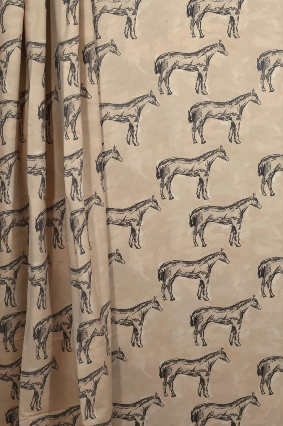 Antique Parchment Horse In Parchment- Fabric