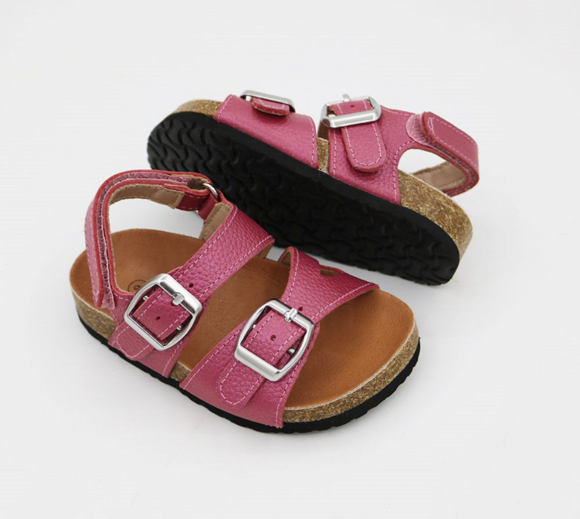 Hamptons Footbed Sandals - Metallic Pink