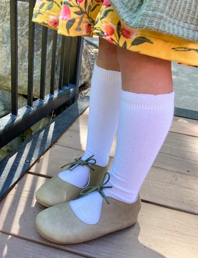 Londyn Tie Mary Jane - Olive Green Nubuck Leather