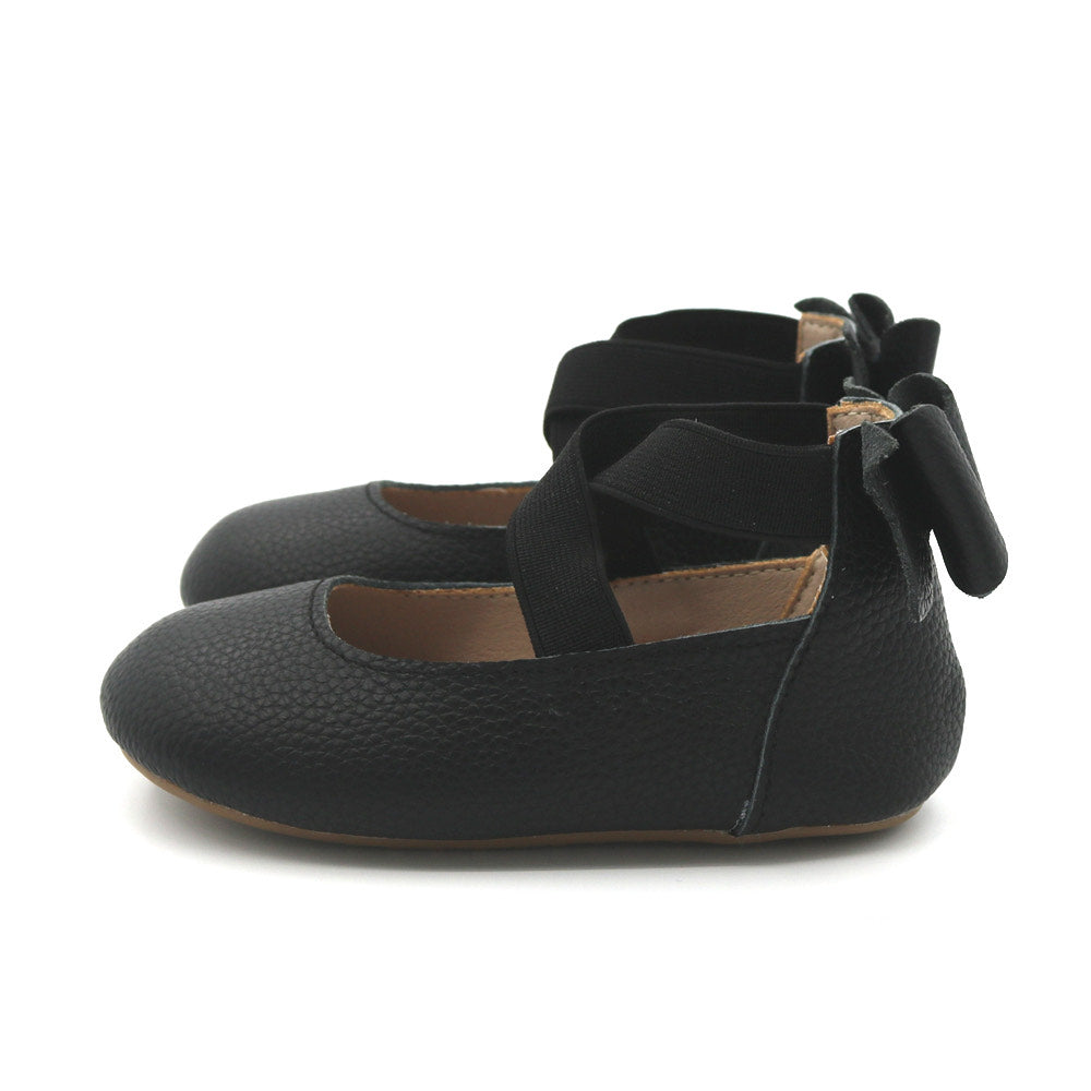 Bow Back Ballet Flats - Black