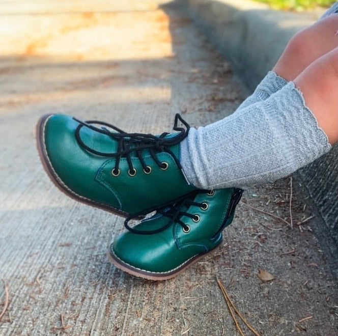 𝐂𝐎𝐌𝐁𝐀𝐓 𝐁𝐎𝐎𝐓𝐒 - Hunter Green - With Side Zipper And Laces