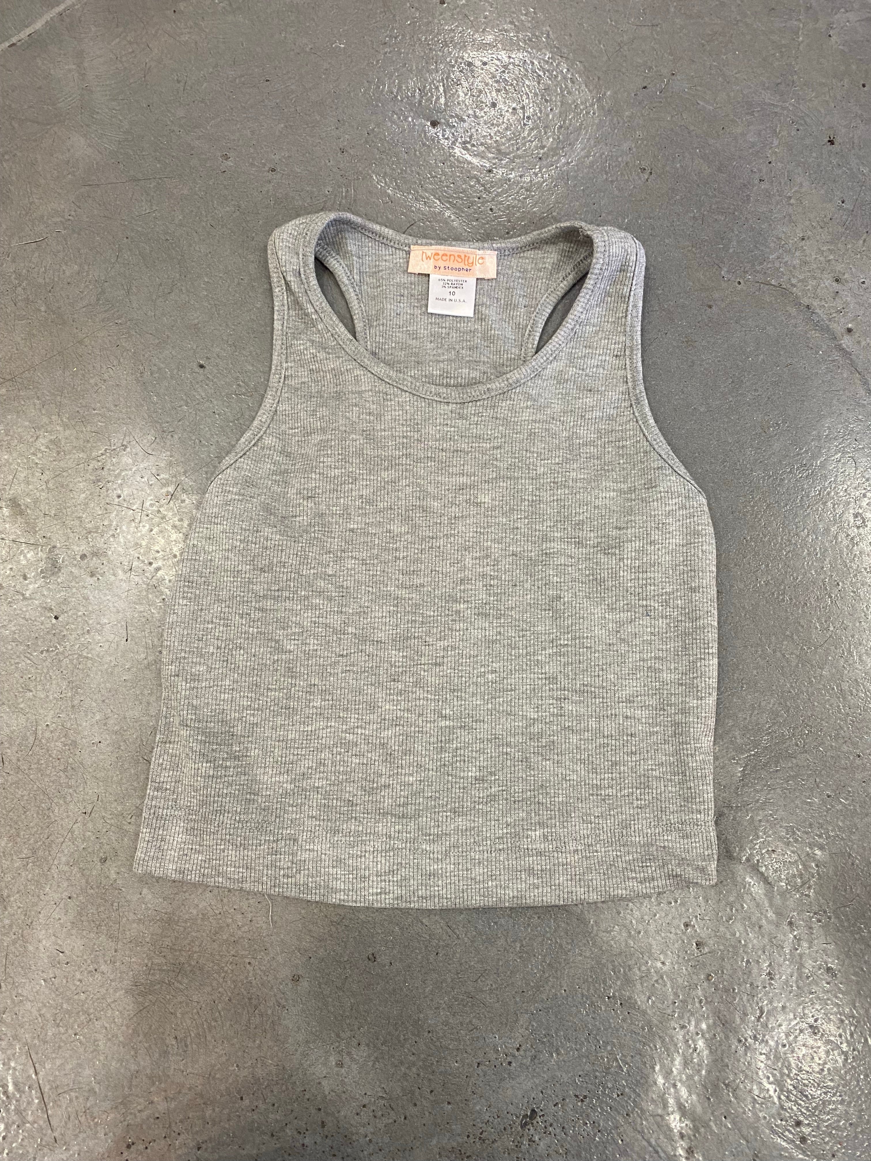 Tweenstyle By Stoopher - Cropped Rib Tank - Grey