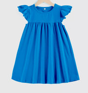Flutter Sleeve Dress—royal Blue