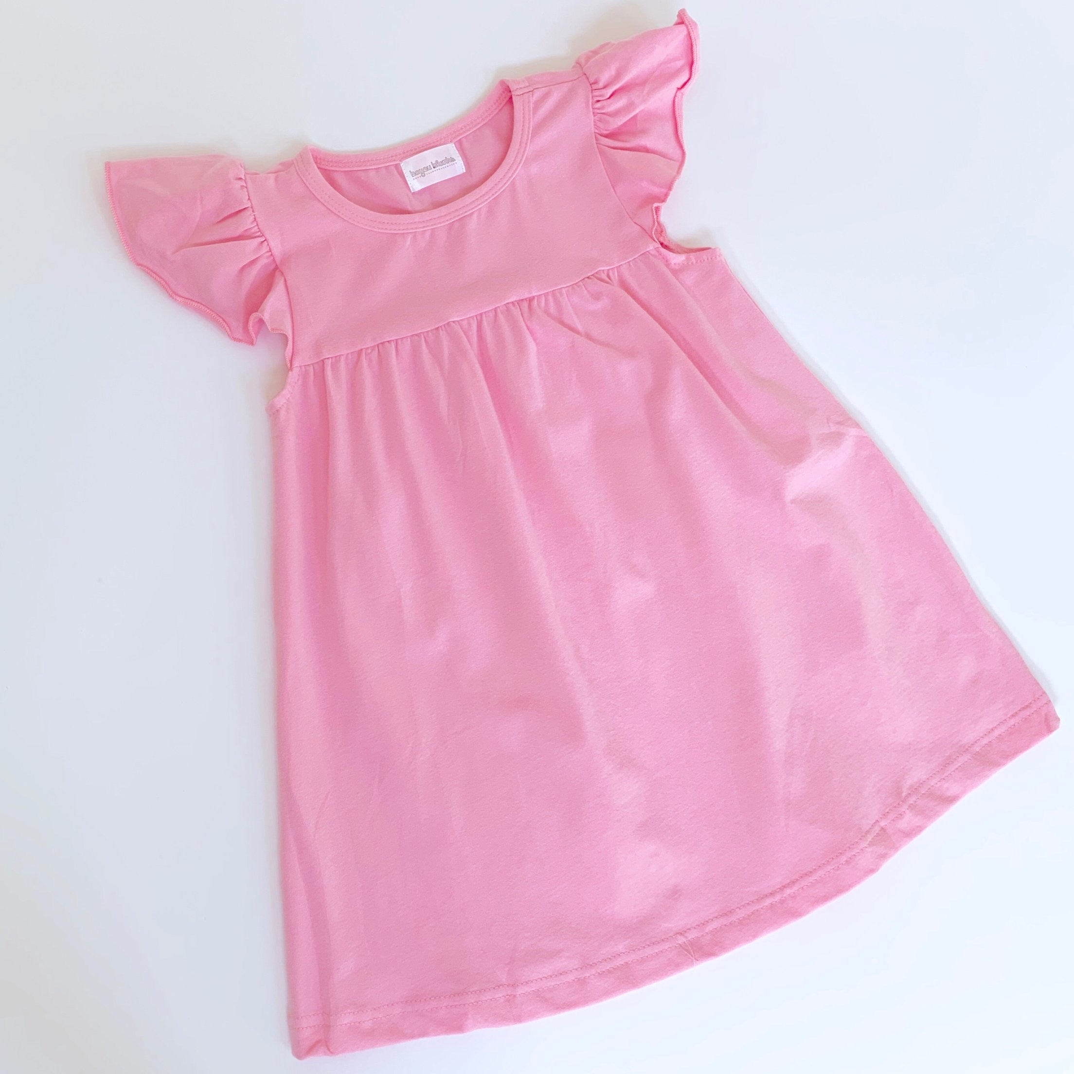 Flutter Sleeve Dress—pink