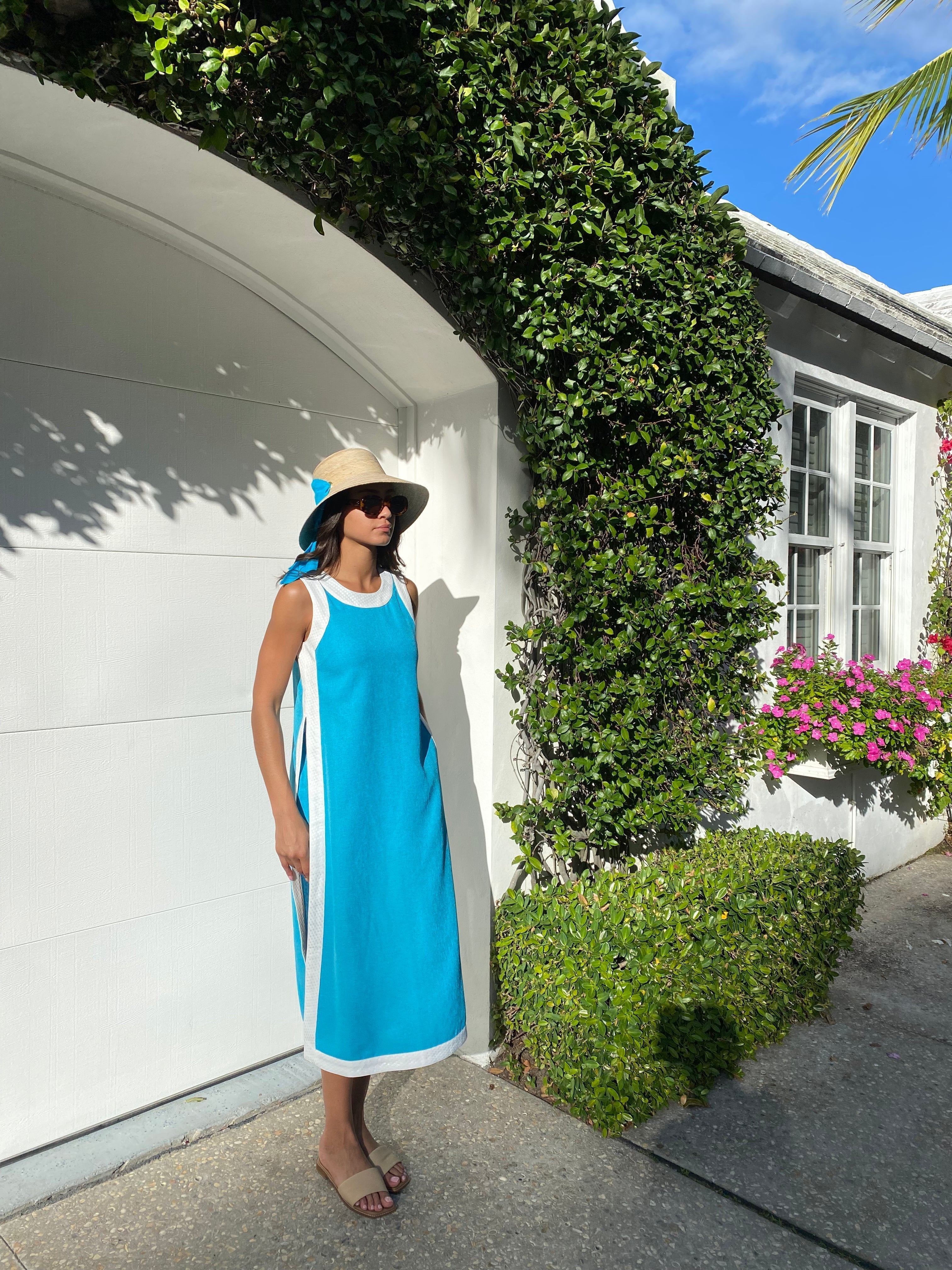 Clematis Bucket Hat - Coral Wide & Short Grosgrain Ribbon