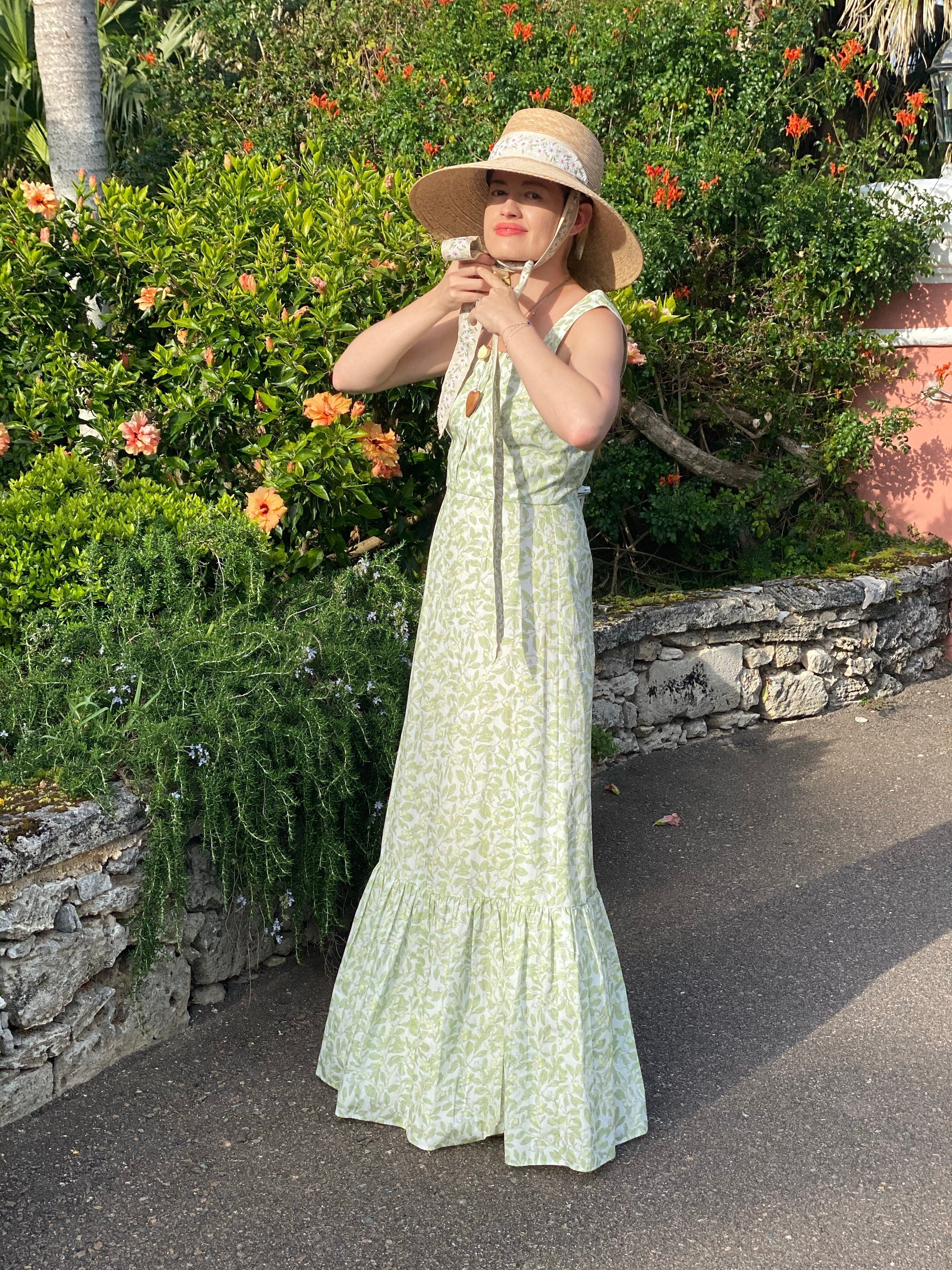 Wildflower Sun Hat - Coral Wide & Short Grosgrain Ribbon