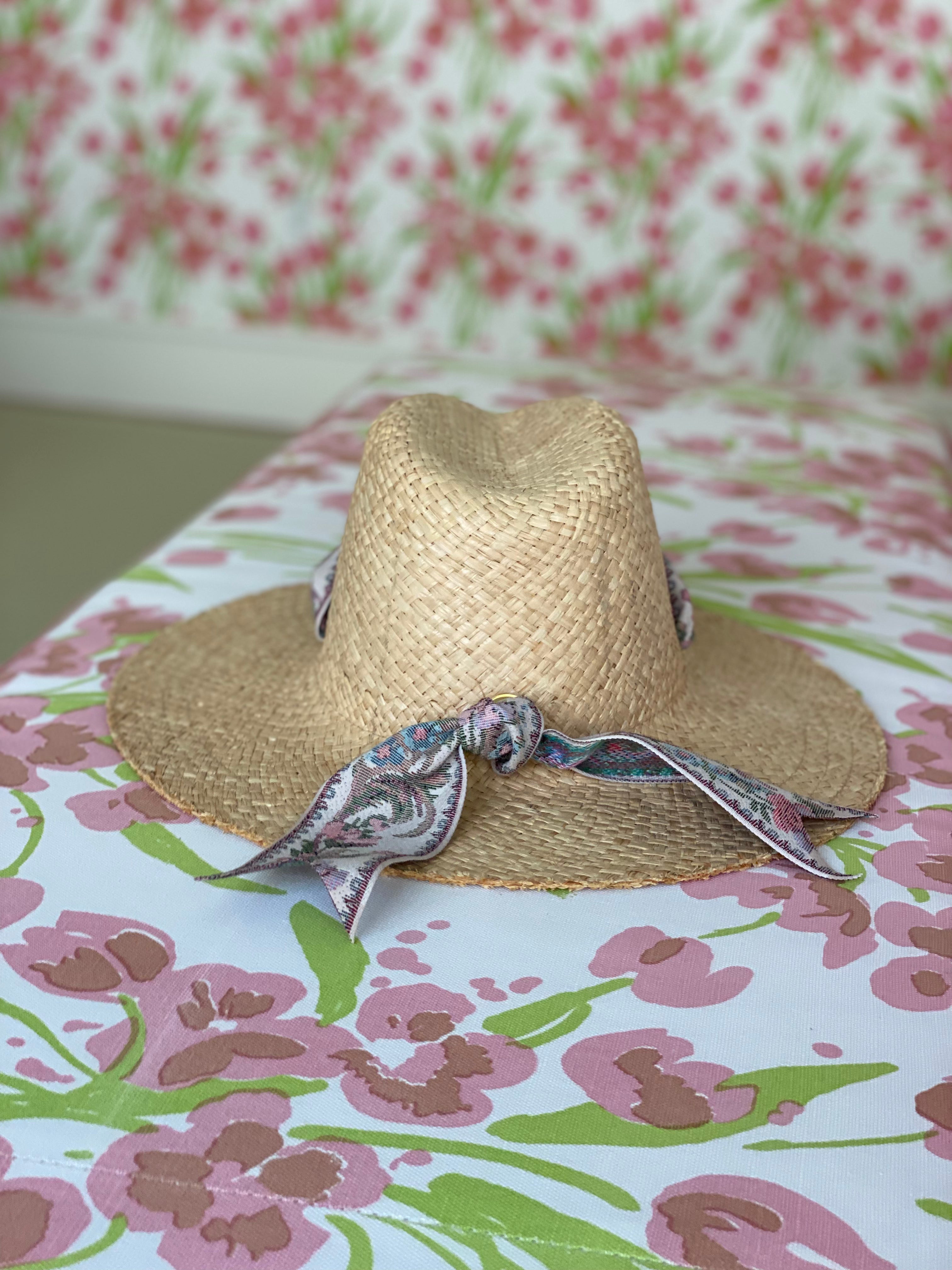 Oleander Sun Hat - Wide French Blue Grosgrain Ribbon