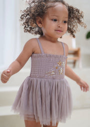 Valentina | Organic Muslin Petit Etoile Tutu Romper | Lilac