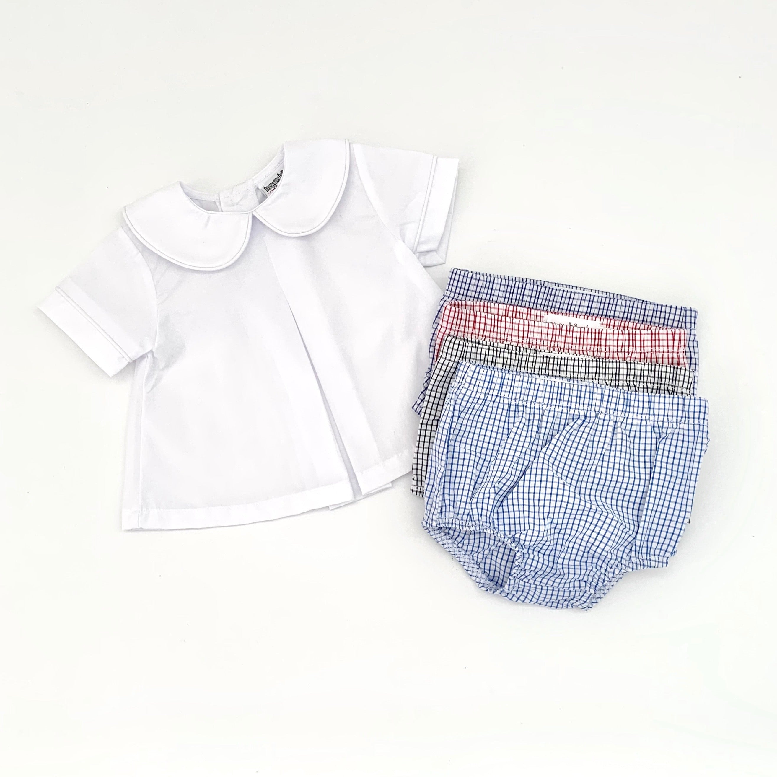 Pleated Peter Pan Diaper Shirt - Boy