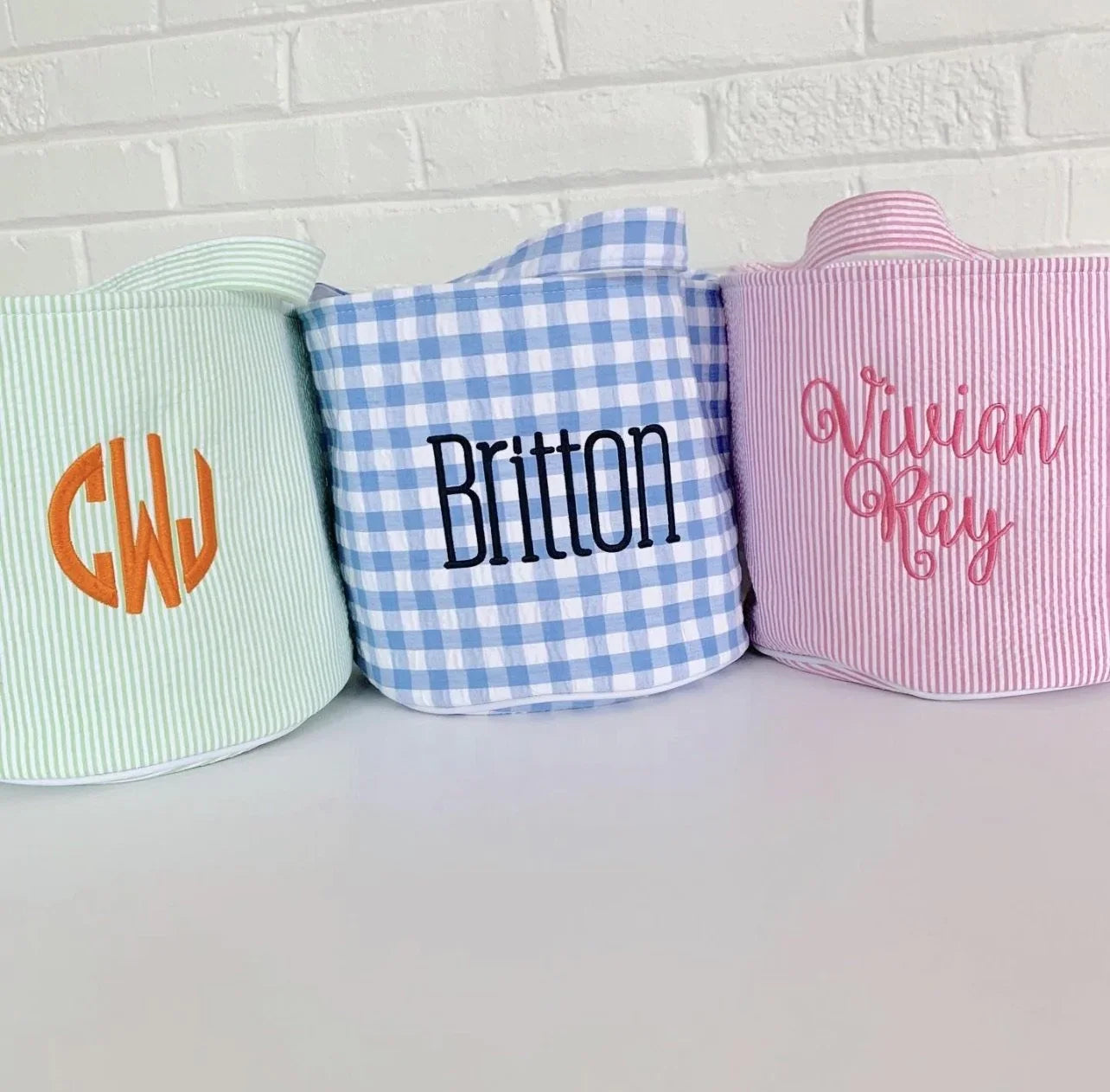 Seersucker And Gingham Buckets