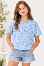 Tweenstyle - Denim Floral Boxy Tee
