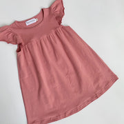 Flutter Sleeve Dress—rose