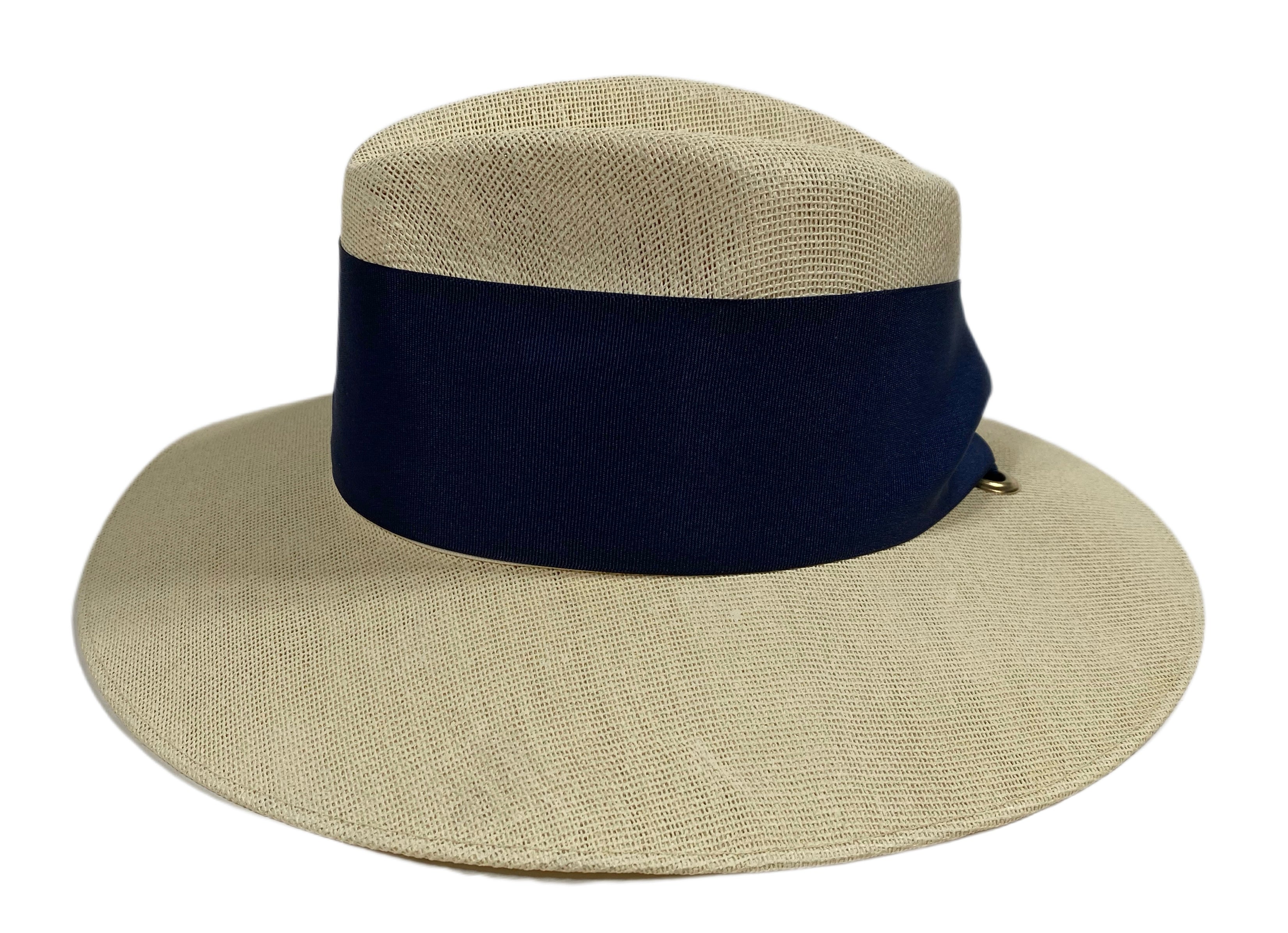 Orchid Sun Hat - Navy Wide & Short Grosgrain Ribbon