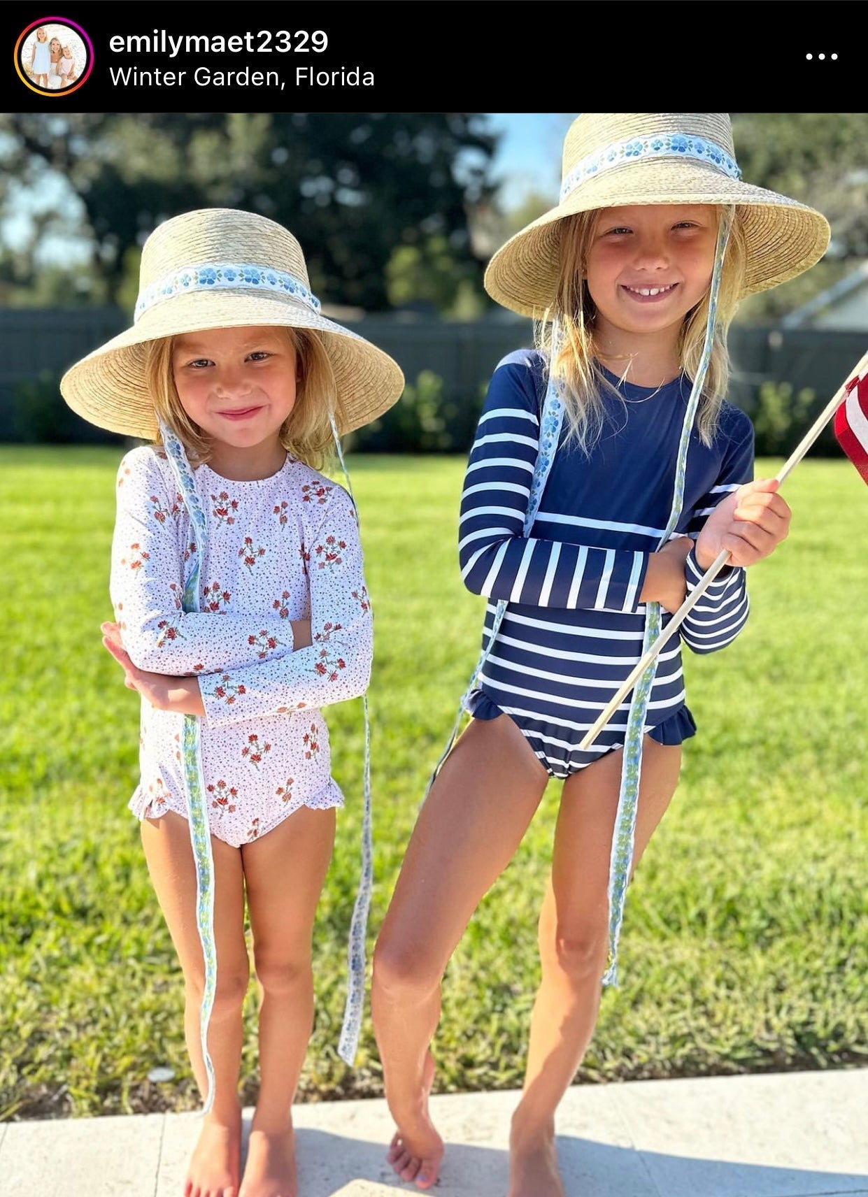 Palmetto Girl’s Hat - Long Red Grosgrain Ribbon