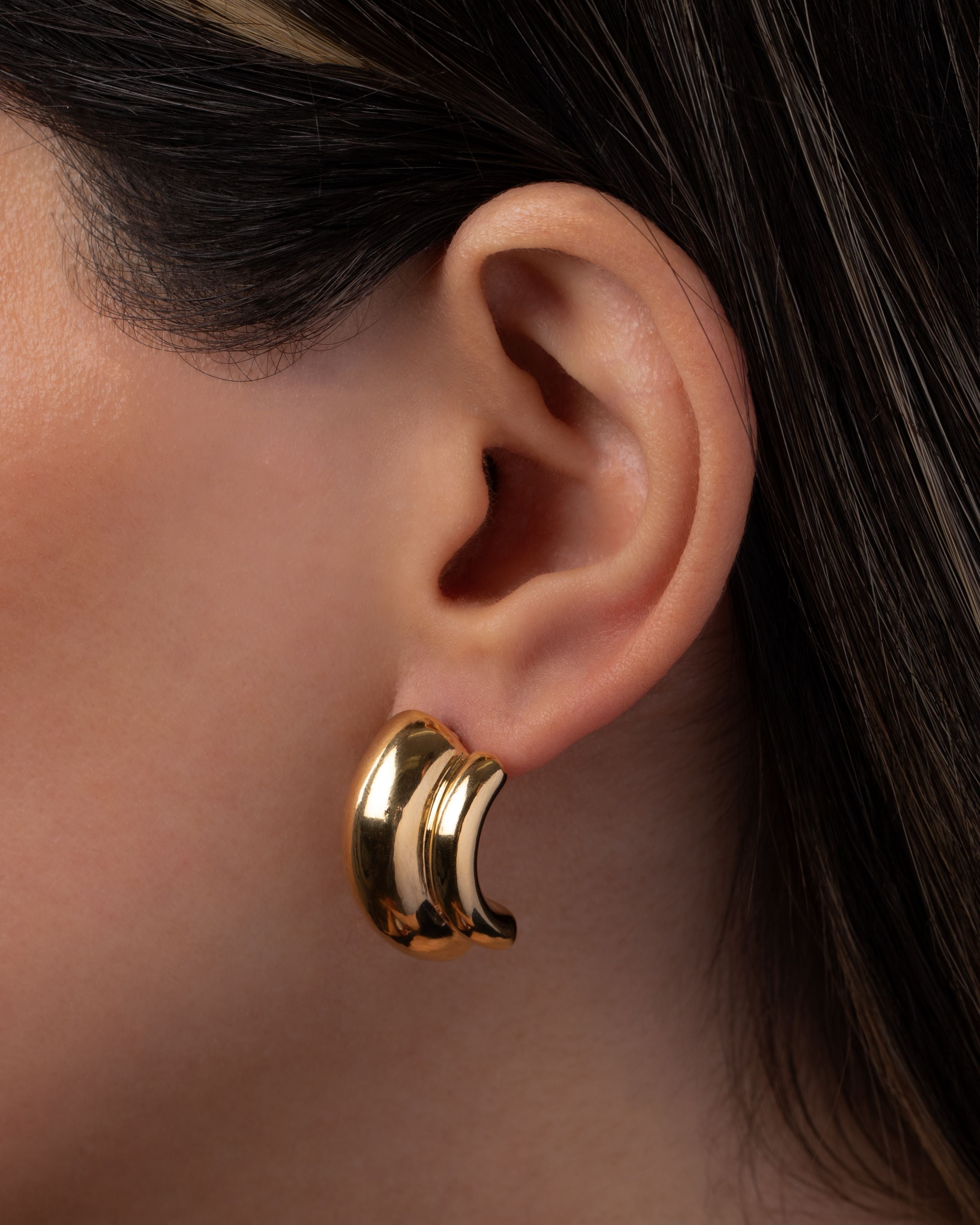 14k Gold Double Arch Studs