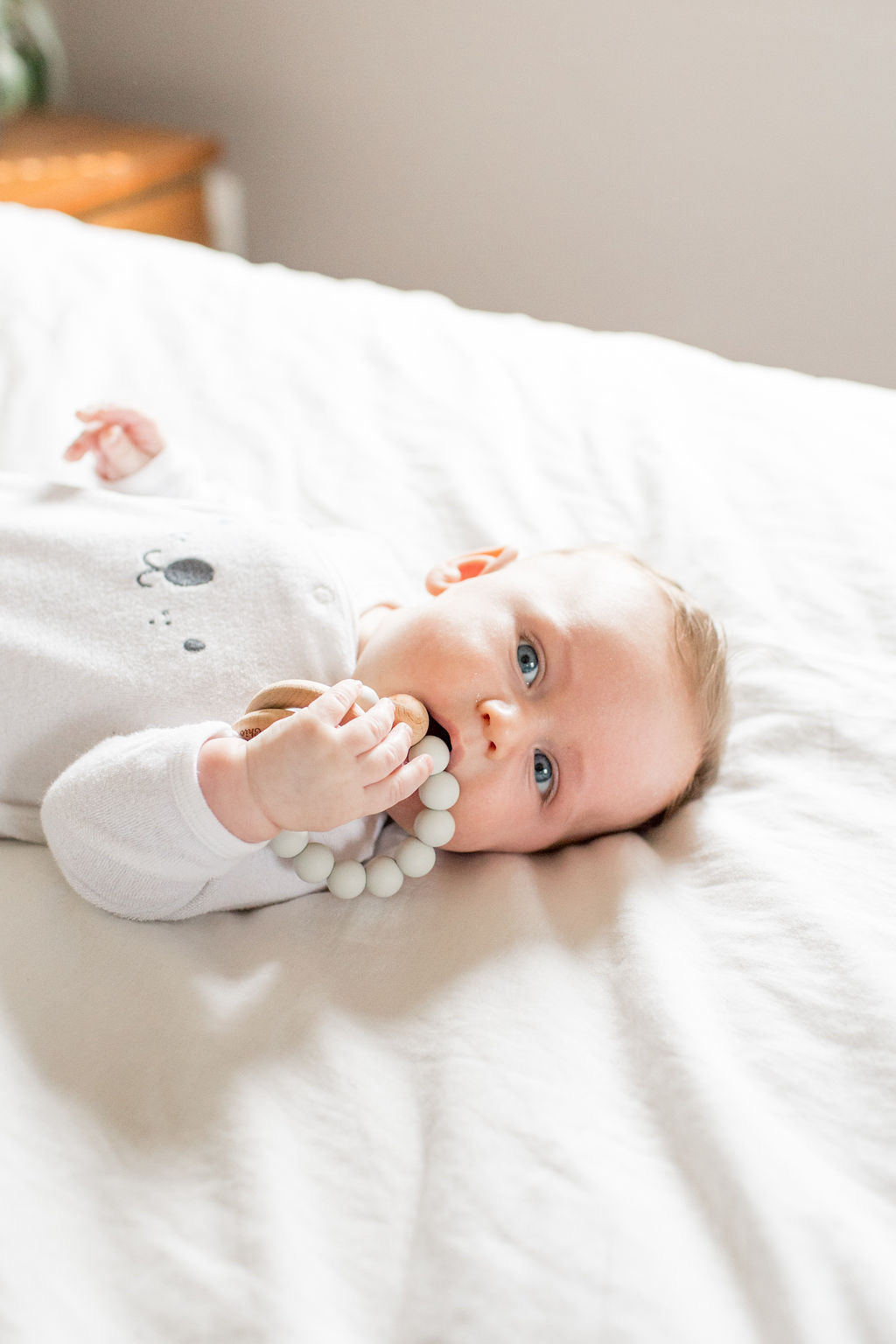 Teether Rattle With Baby Wood Rattle For Eye-hand Coordination