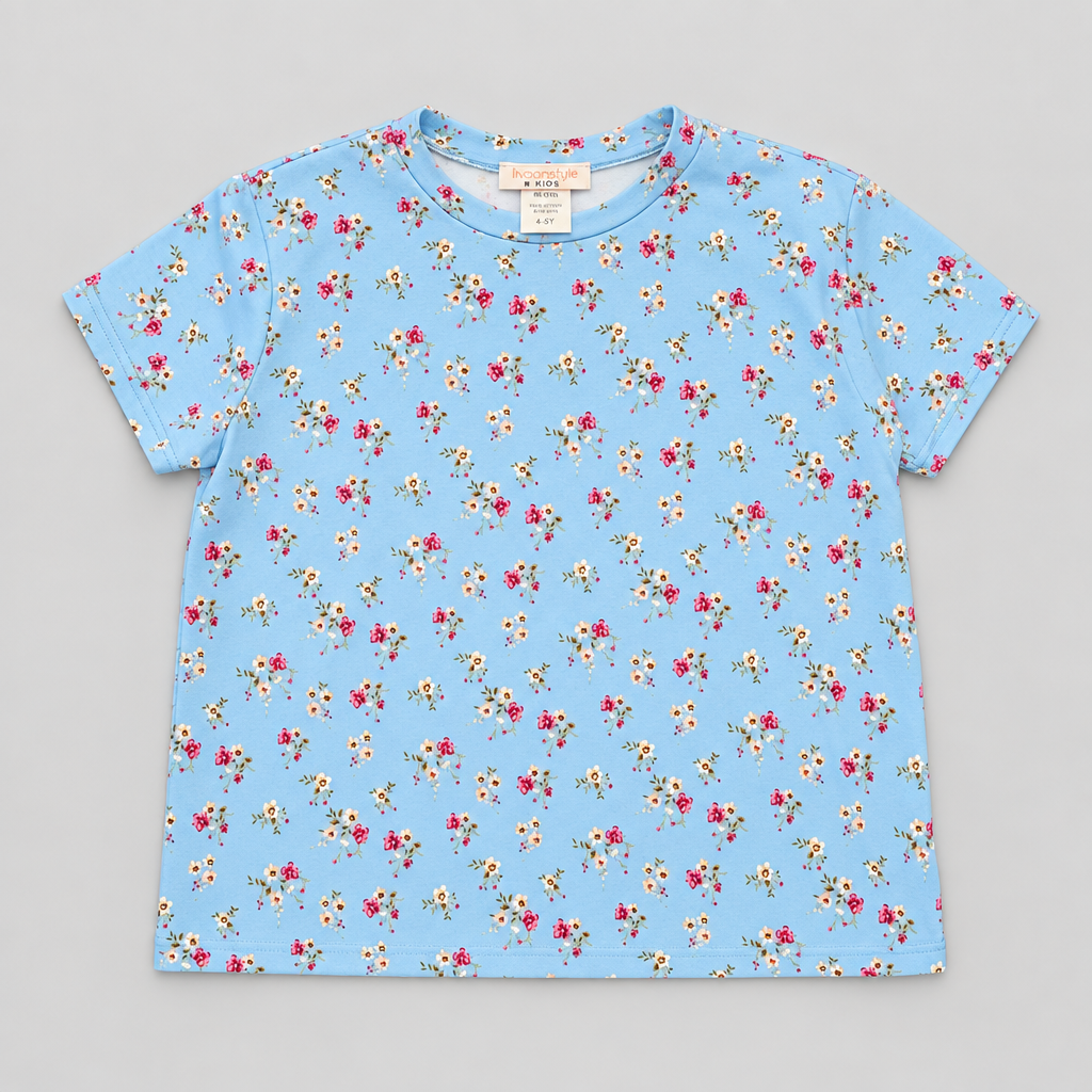 Tweenstyle - Denim Floral Boxy Tee