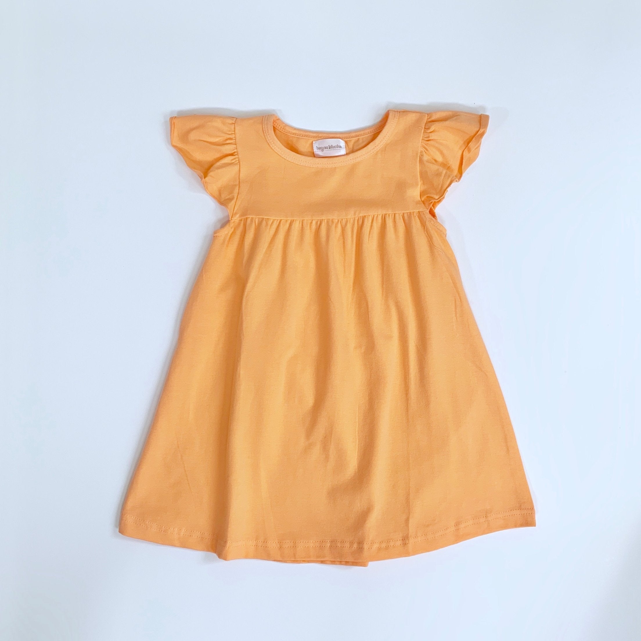 Flutter Sleeve Dress— Light Orange