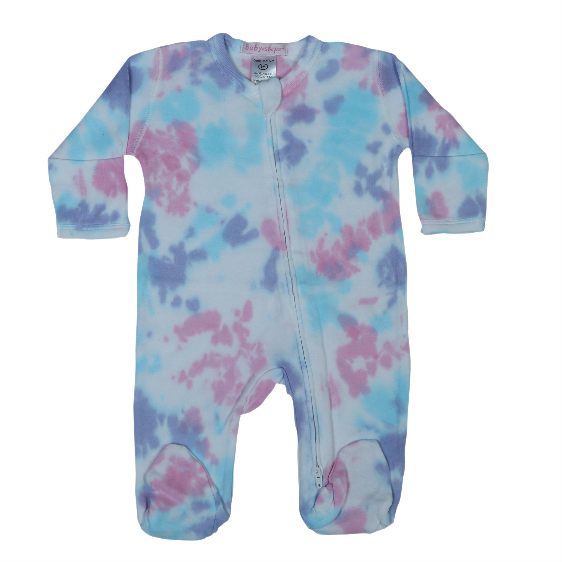 Baby Tie Dye Zipper Footie - Sierra