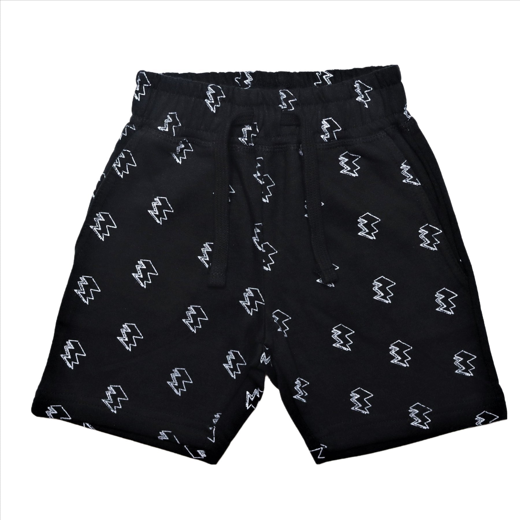 Kids Printed Enzyme Shorts - Black Bolts