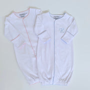 Picot Trim Gown With Hidden Snaps