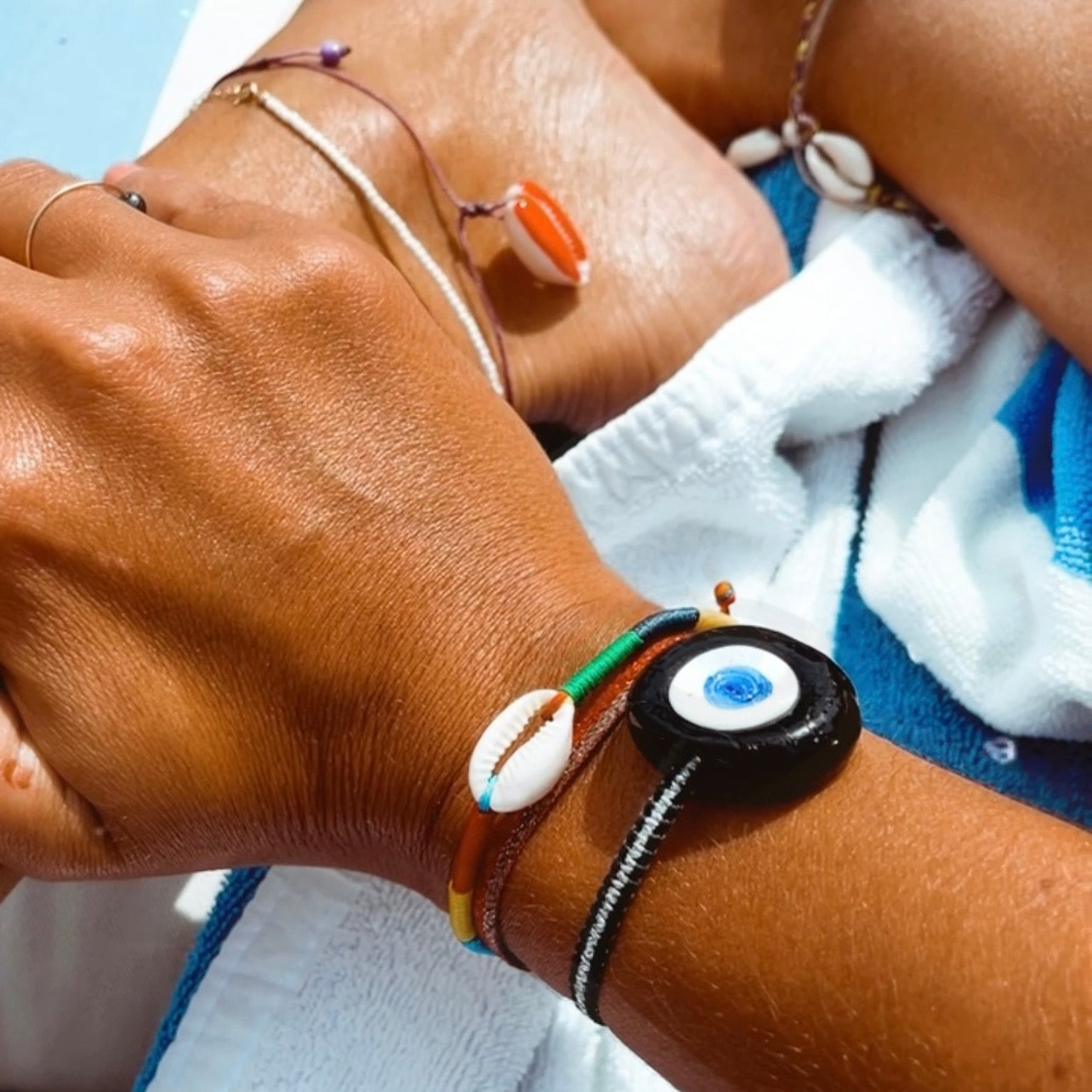 Rainbow Cowrie Shell Bracelet