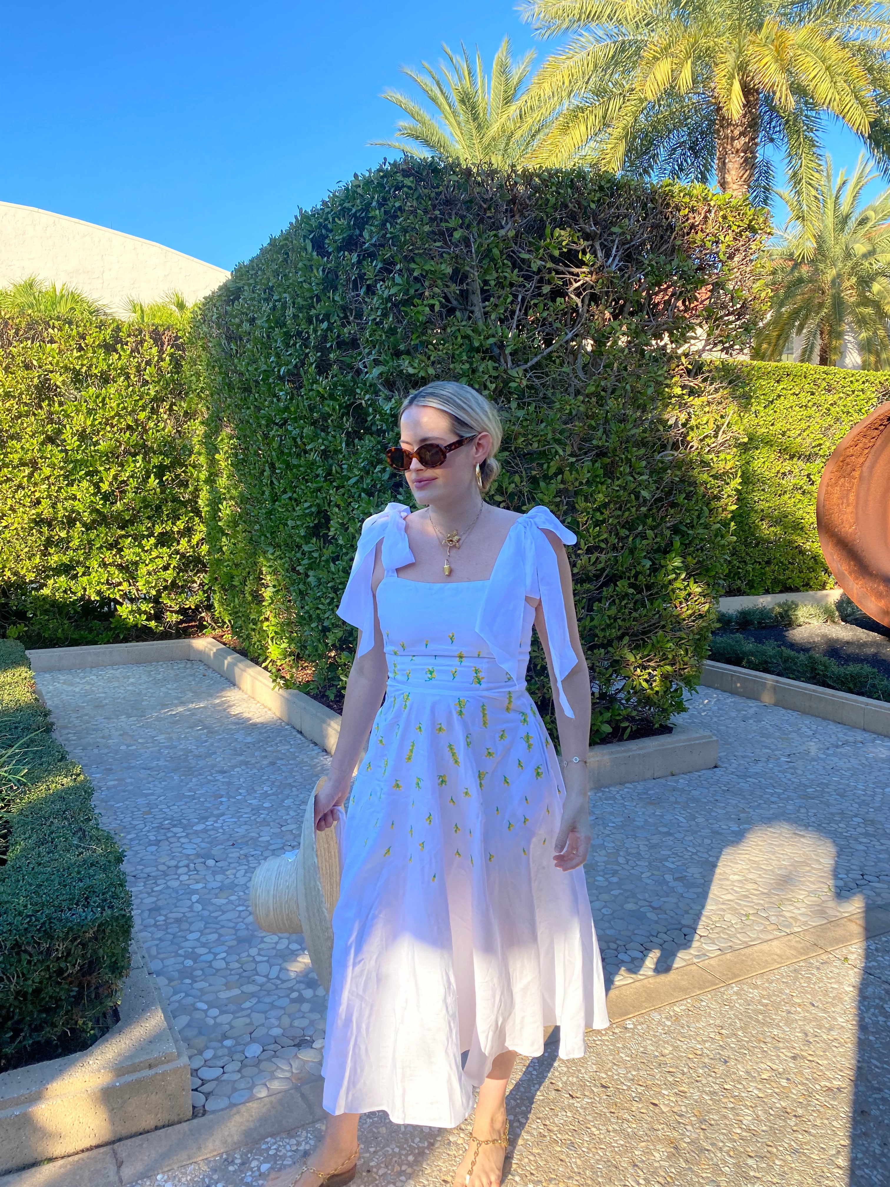 Daisy Sun Hat - Wide & Short Black Grosgrain Ribbon