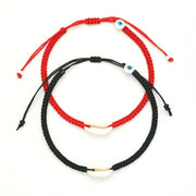 Monochrome Braided Cowrie Shell Anklet
