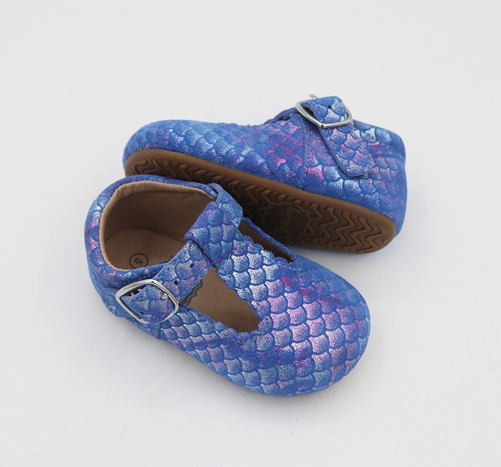 T-straps - Mermaid Scales (blue)