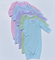 Stripe Gown With Picot Trim