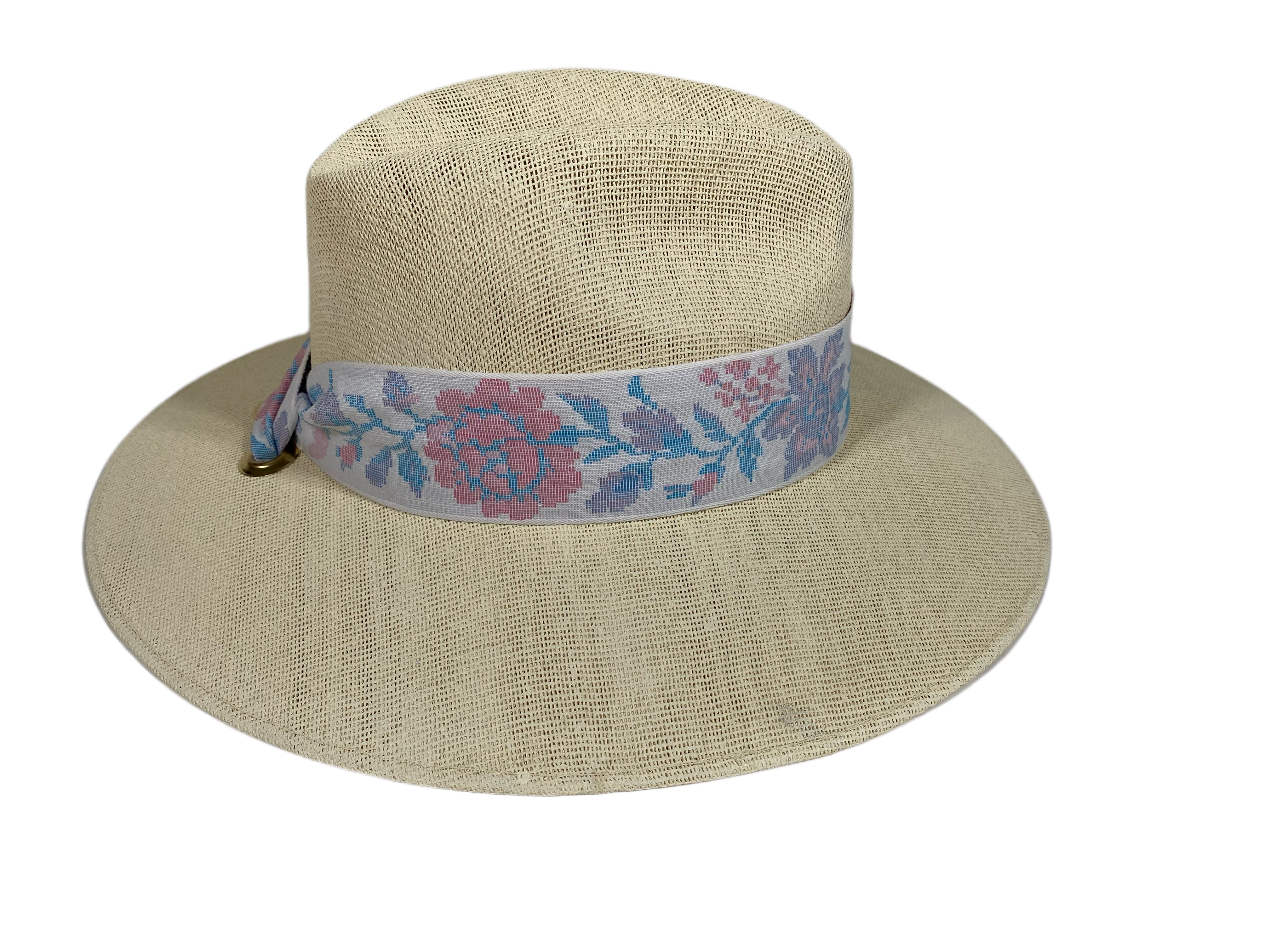 Orchid Sun Hat - Pastel Floral Tapestry Ribbon