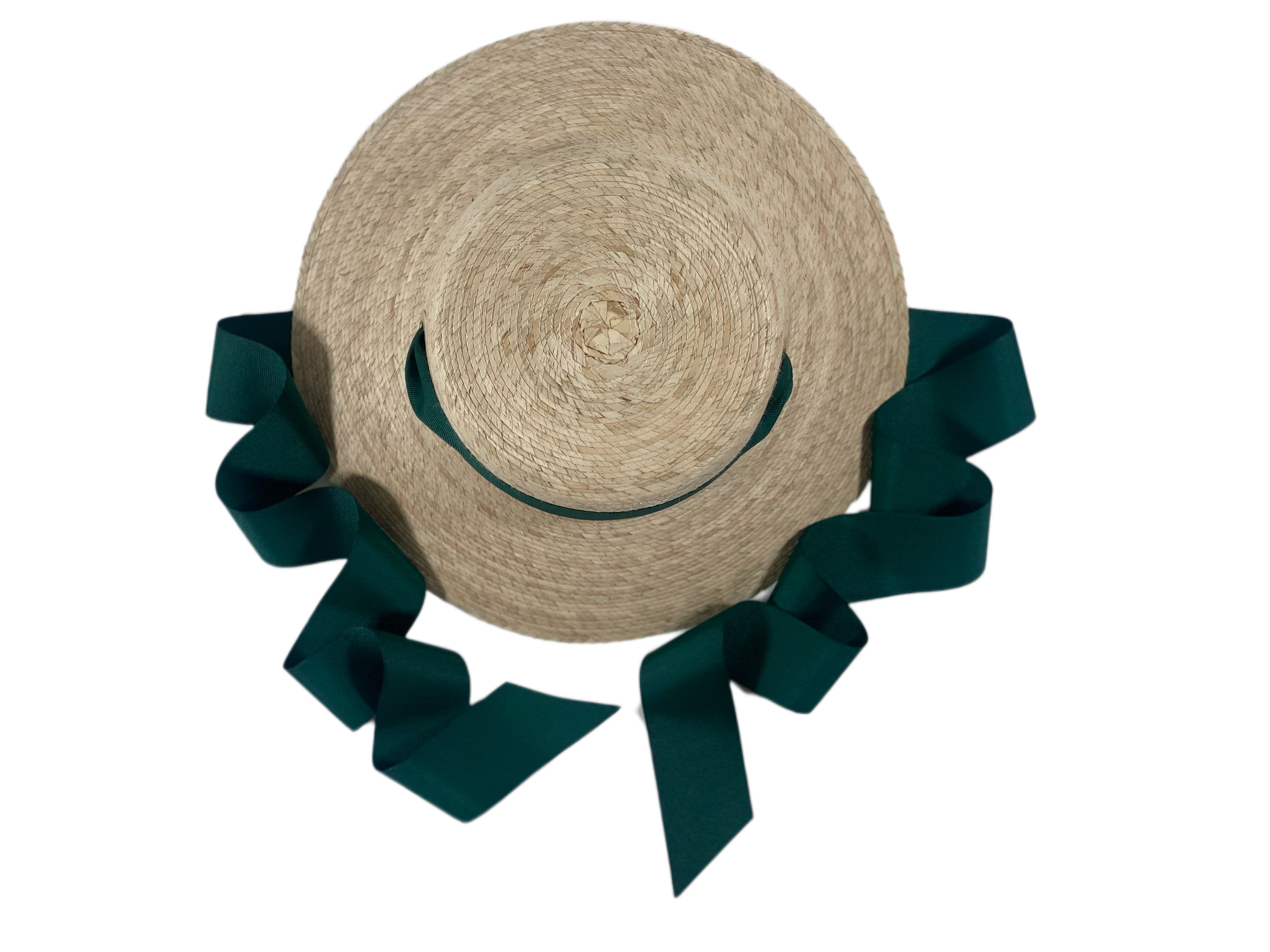 Clematis Bucket Hat - Masters Green Long Grosgrain Ribbon