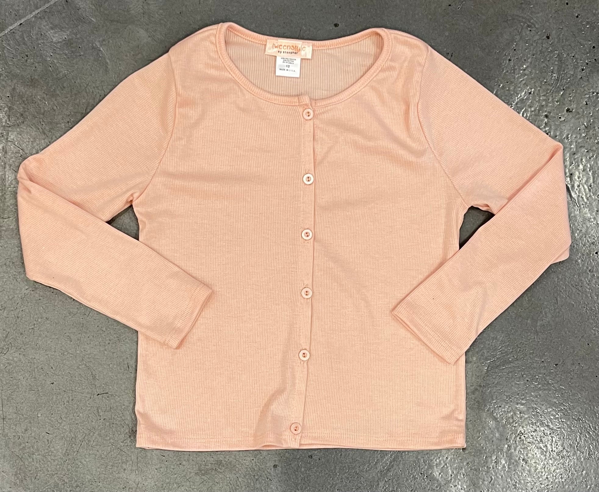 Tweenstyle - Peach Rib Cardigan