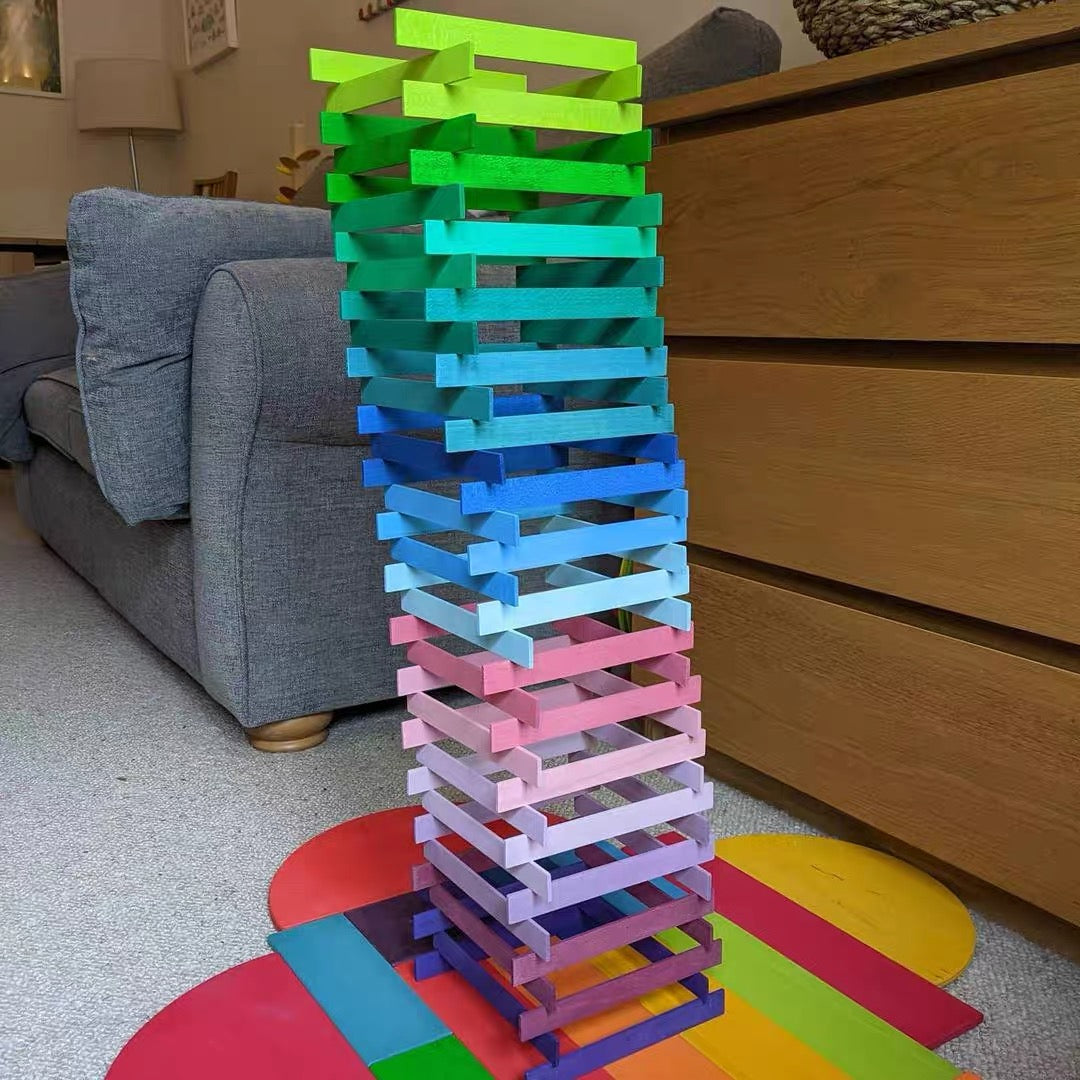 120 Pcs Stained Leonardo Building Sticks - Da Vinci's Bridge