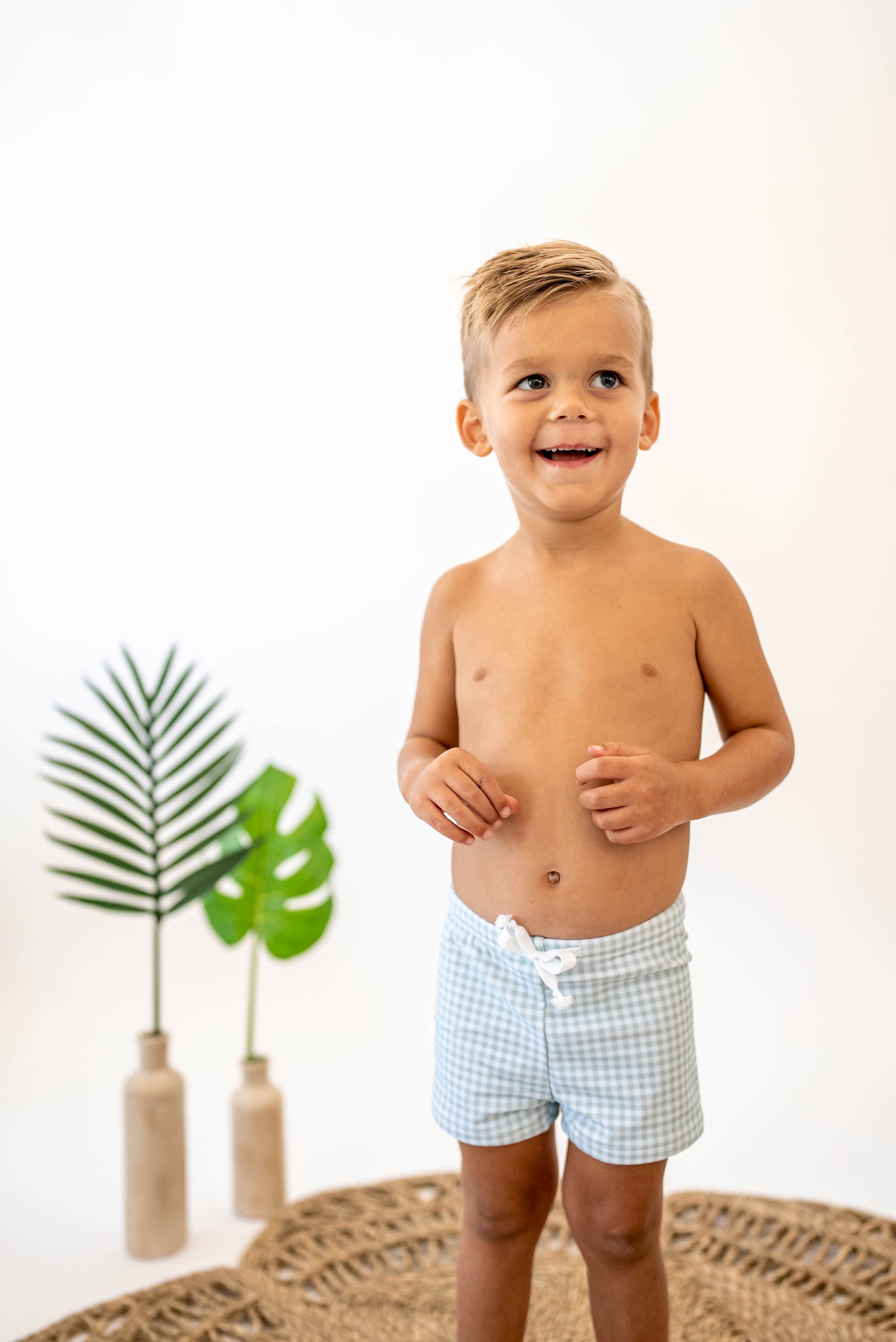 Boy's Euro Shorts | Blue Checkered