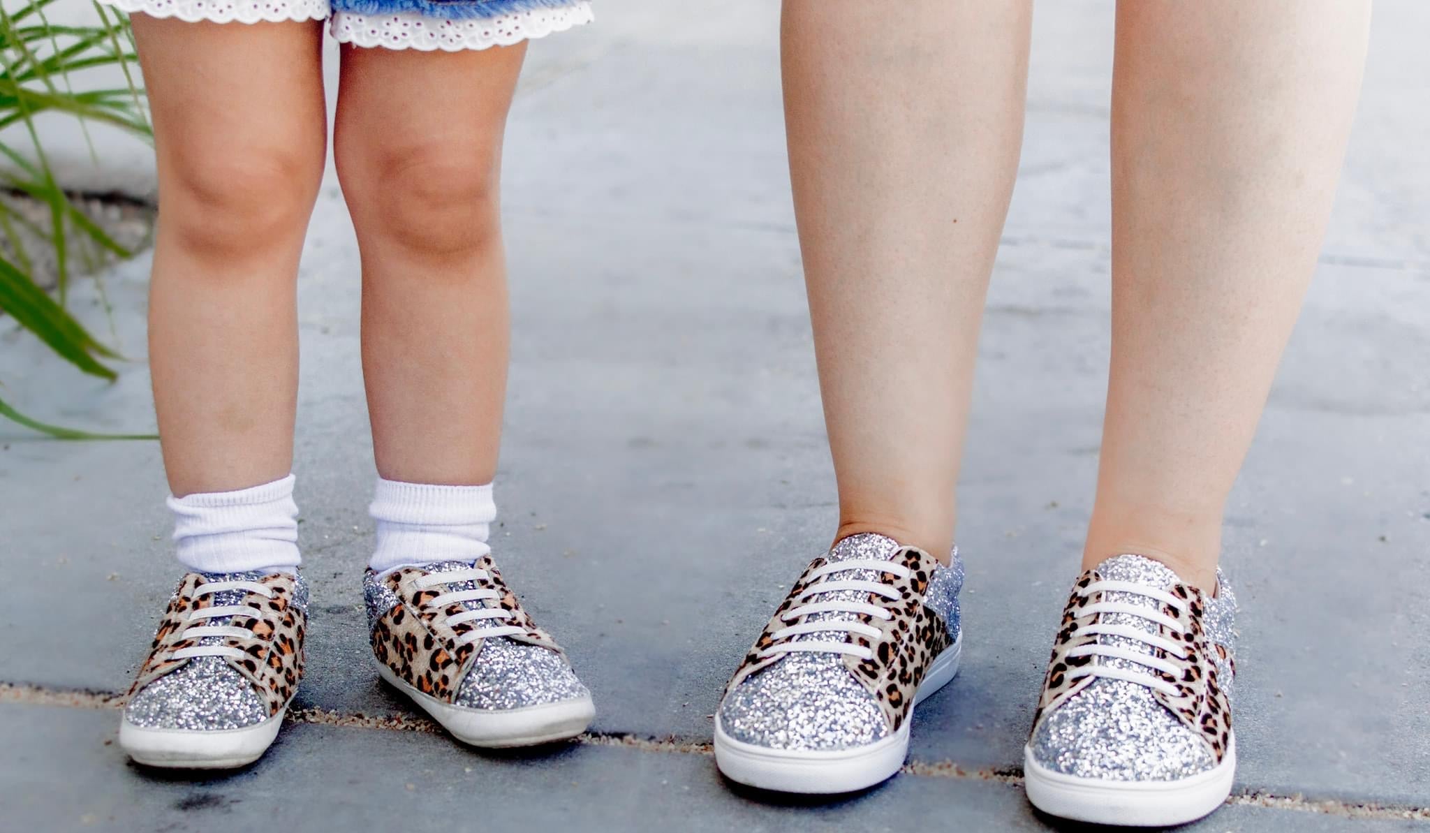 Mommy Low Top Sneakers - Hair Leopard / Glitter Star