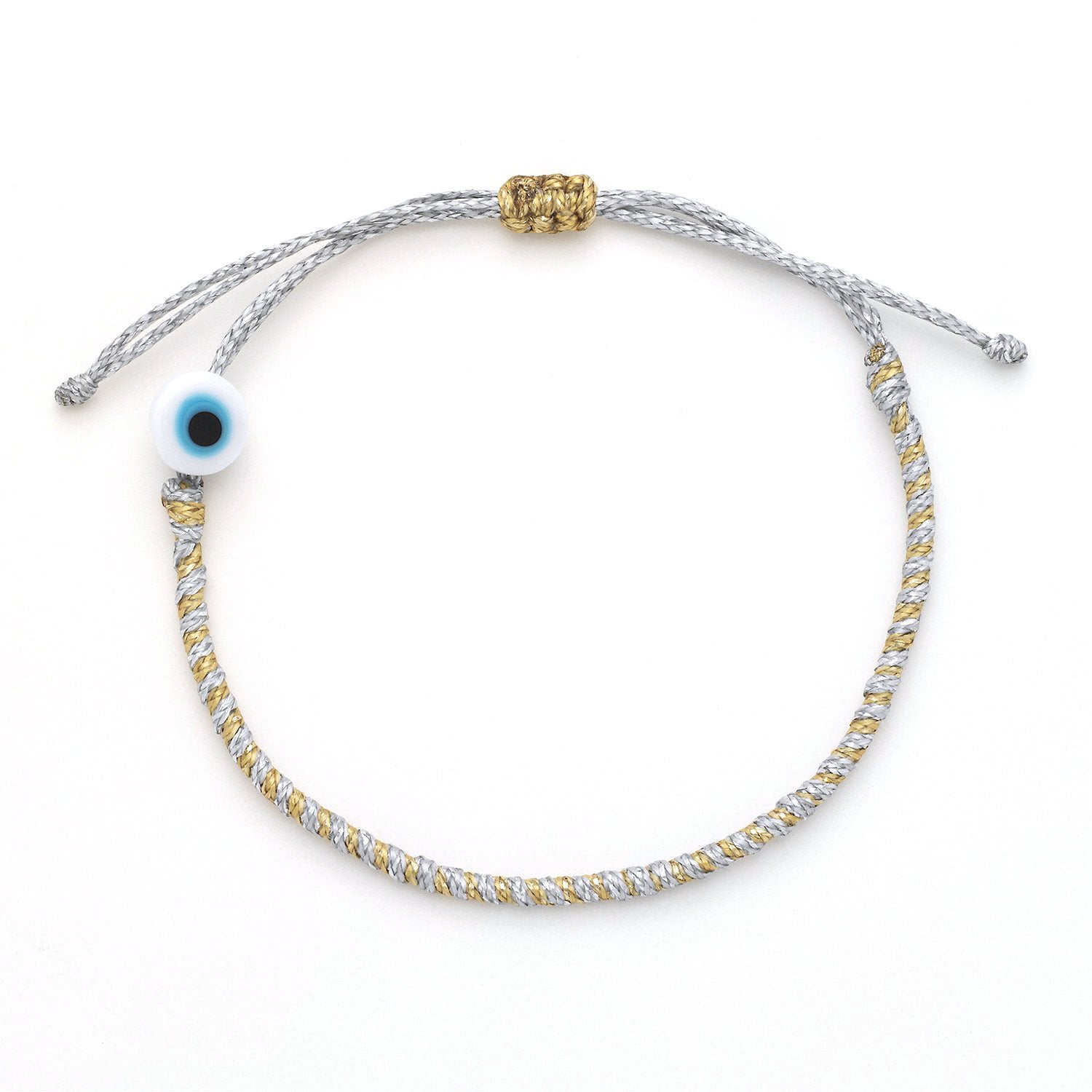 Gold Twisted Duo Color Evil Eye Bracelet