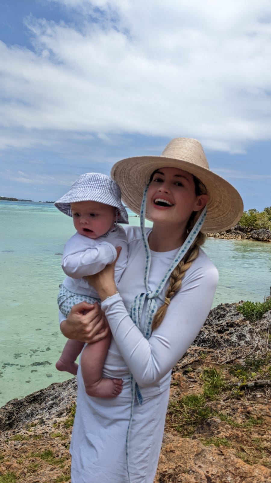 Hollyhock Sun Hat -  Long Navy Grosgrain Ribbon