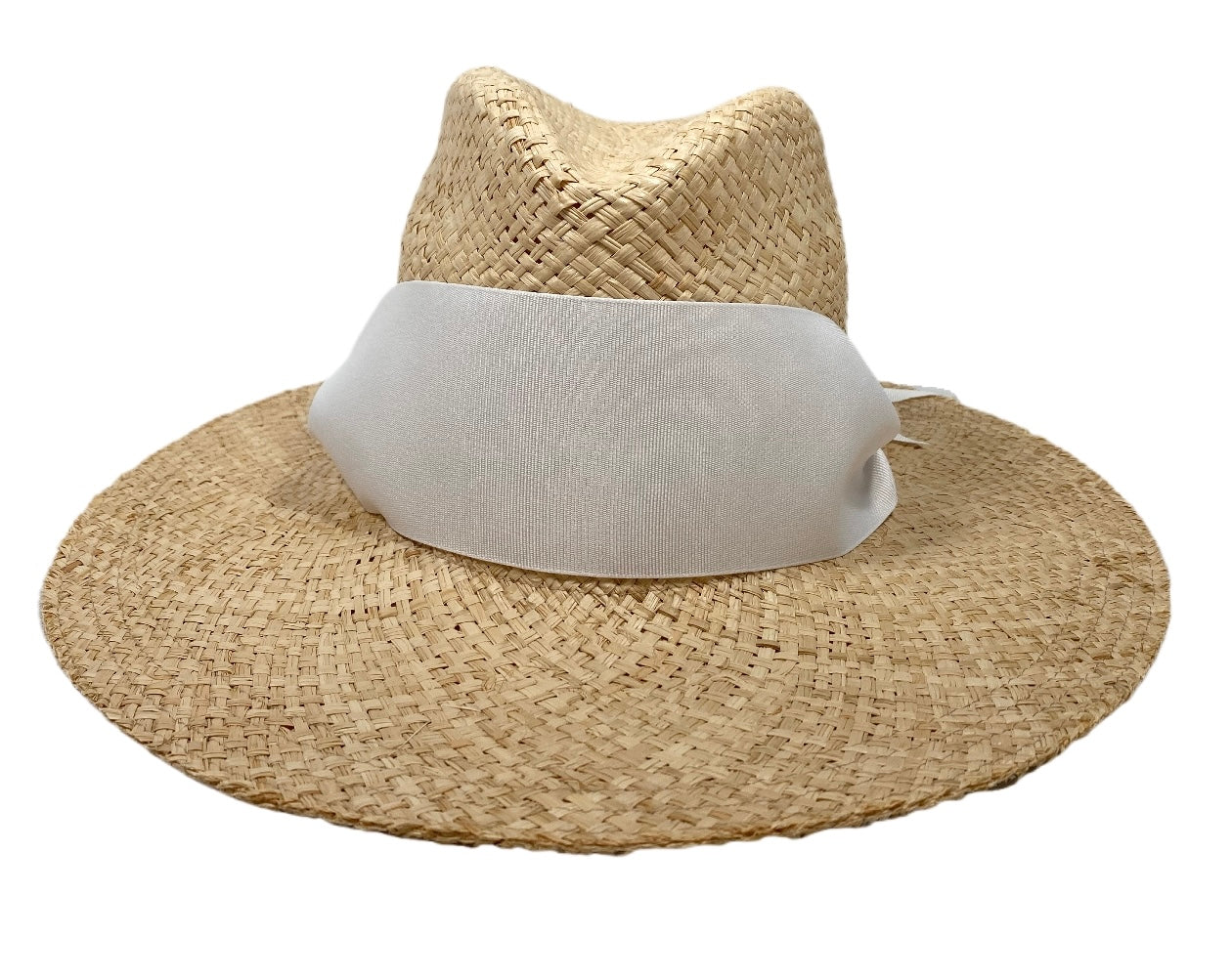 Oleander Sun Hat - Wide White Grosgrain Ribbon