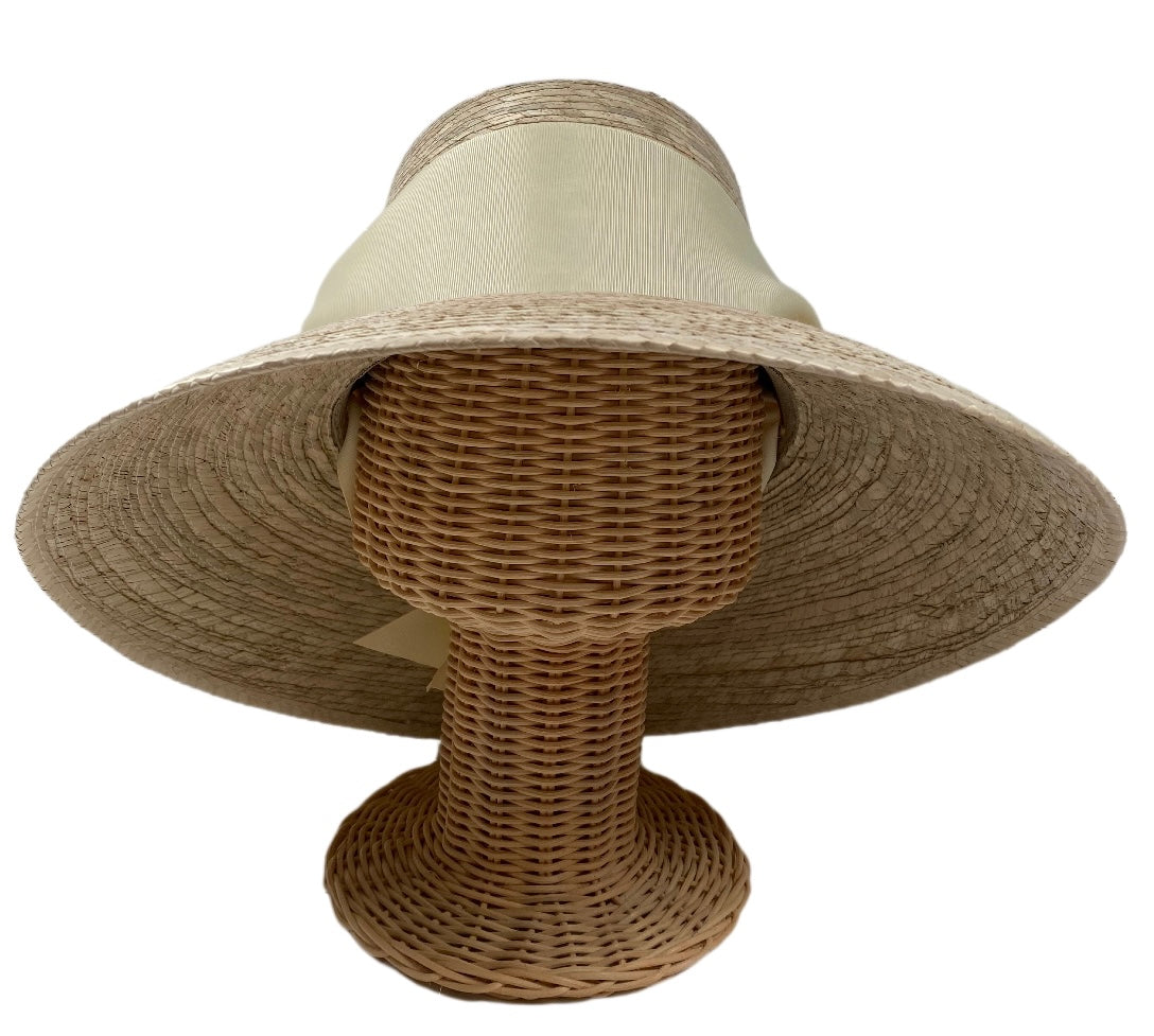 Wildflower Sun Hat - Ivory Wide & Short Grosgrain Ribbon