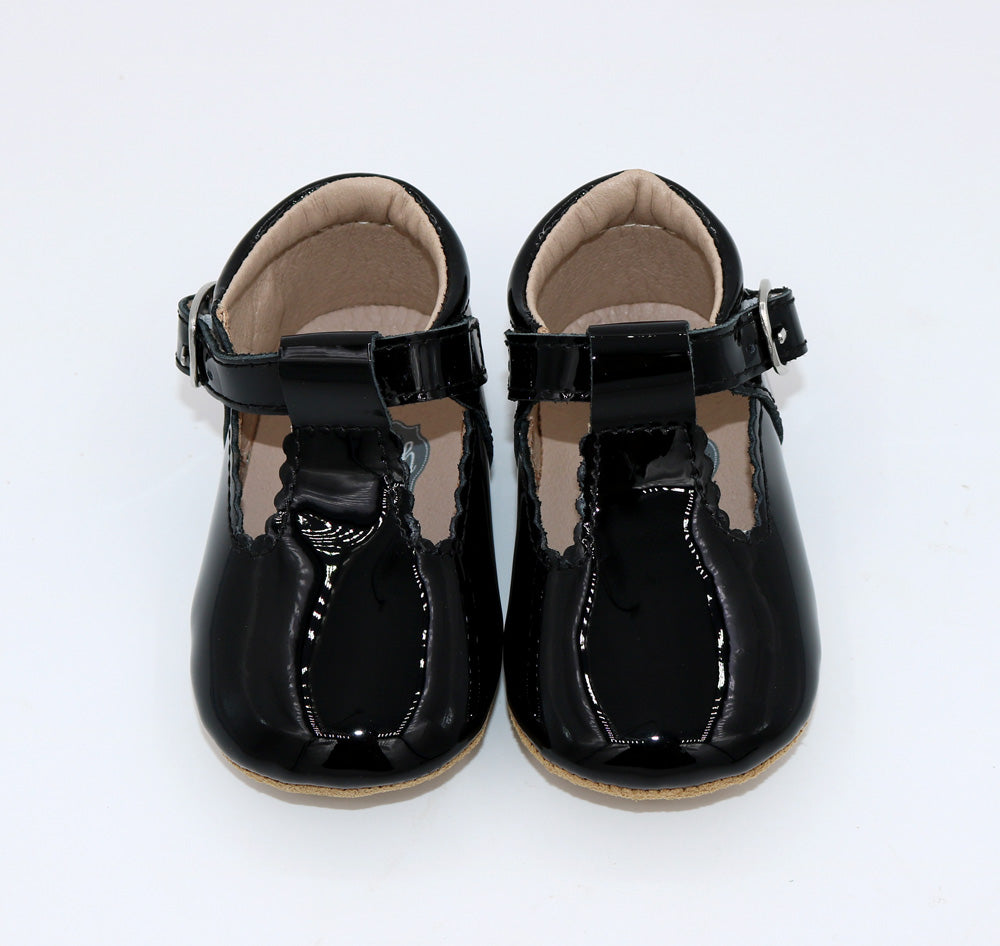 T-straps Black Patent Leather